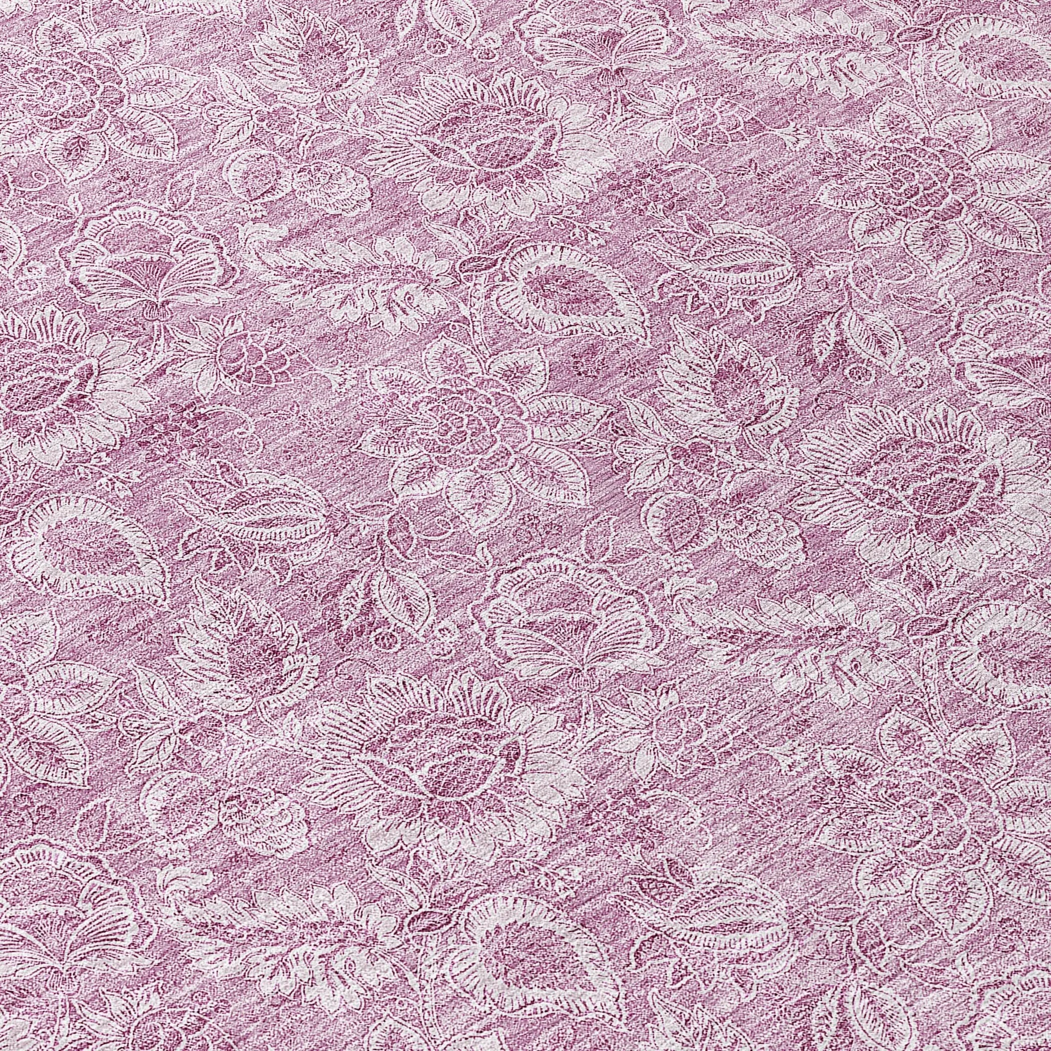 Machine Washable Indoor/ Outdoor Chantille Floral Farmhouse Rug