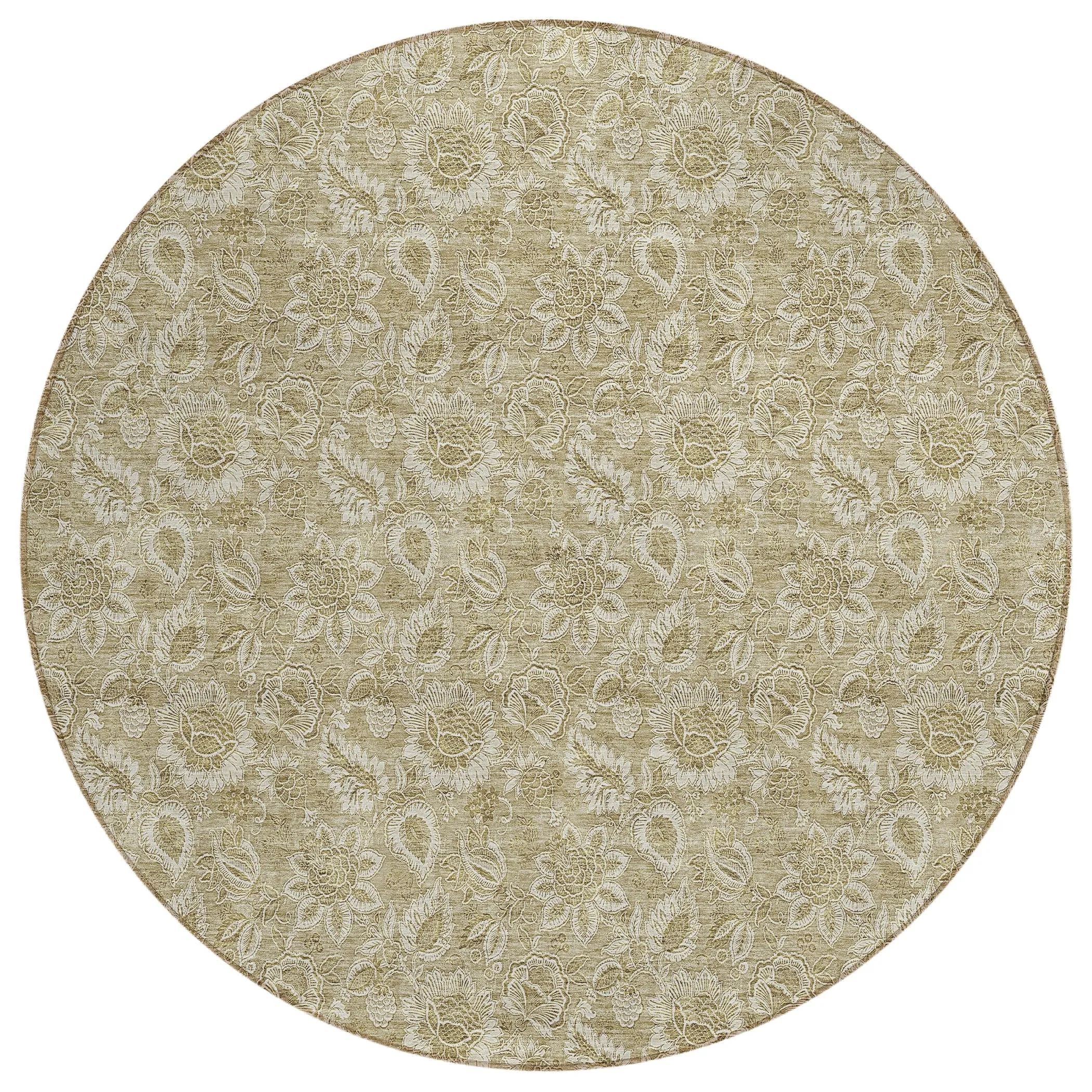 Machine Washable Indoor/ Outdoor Chantille Floral Farmhouse Rug