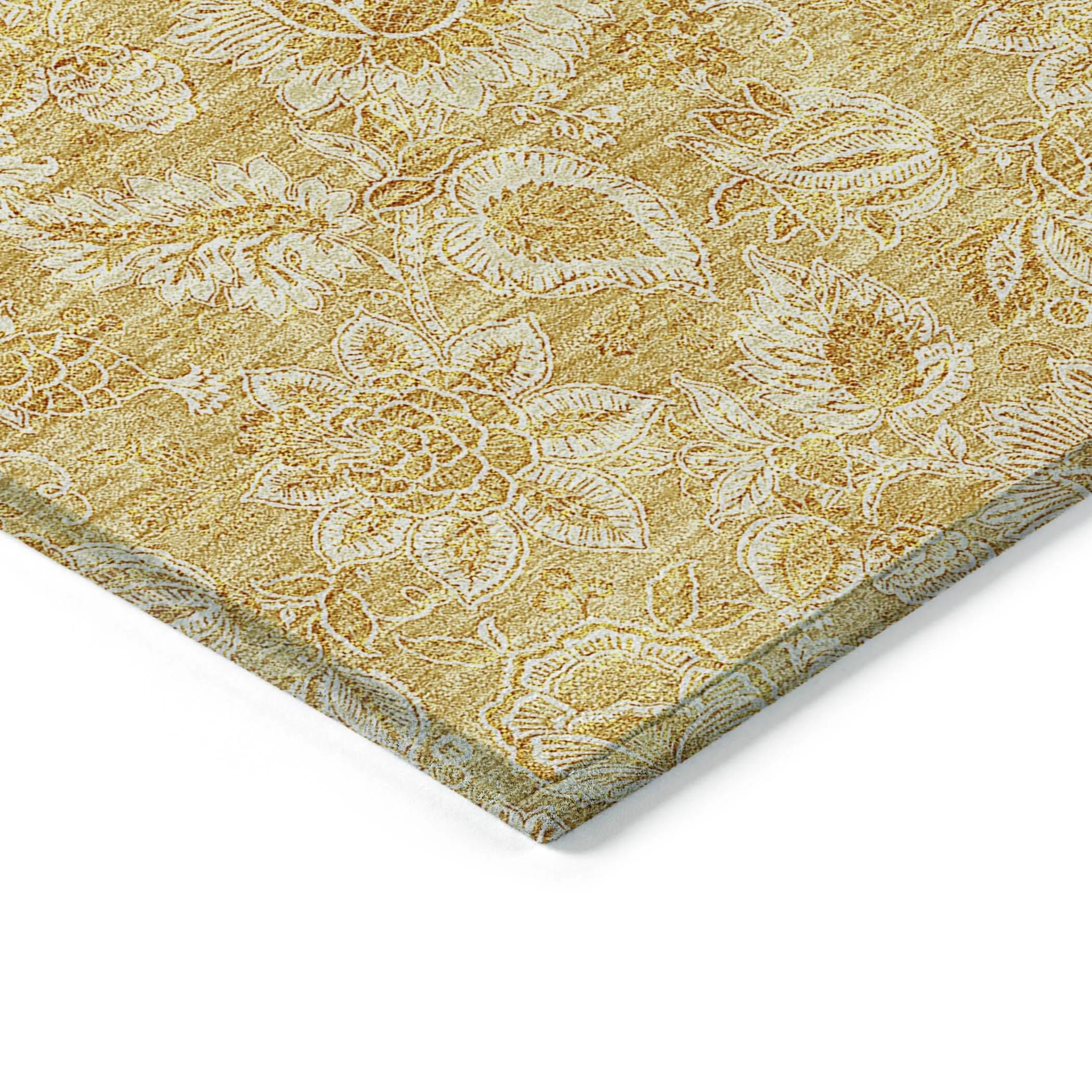 Machine Washable Indoor/ Outdoor Chantille Floral Farmhouse Rug