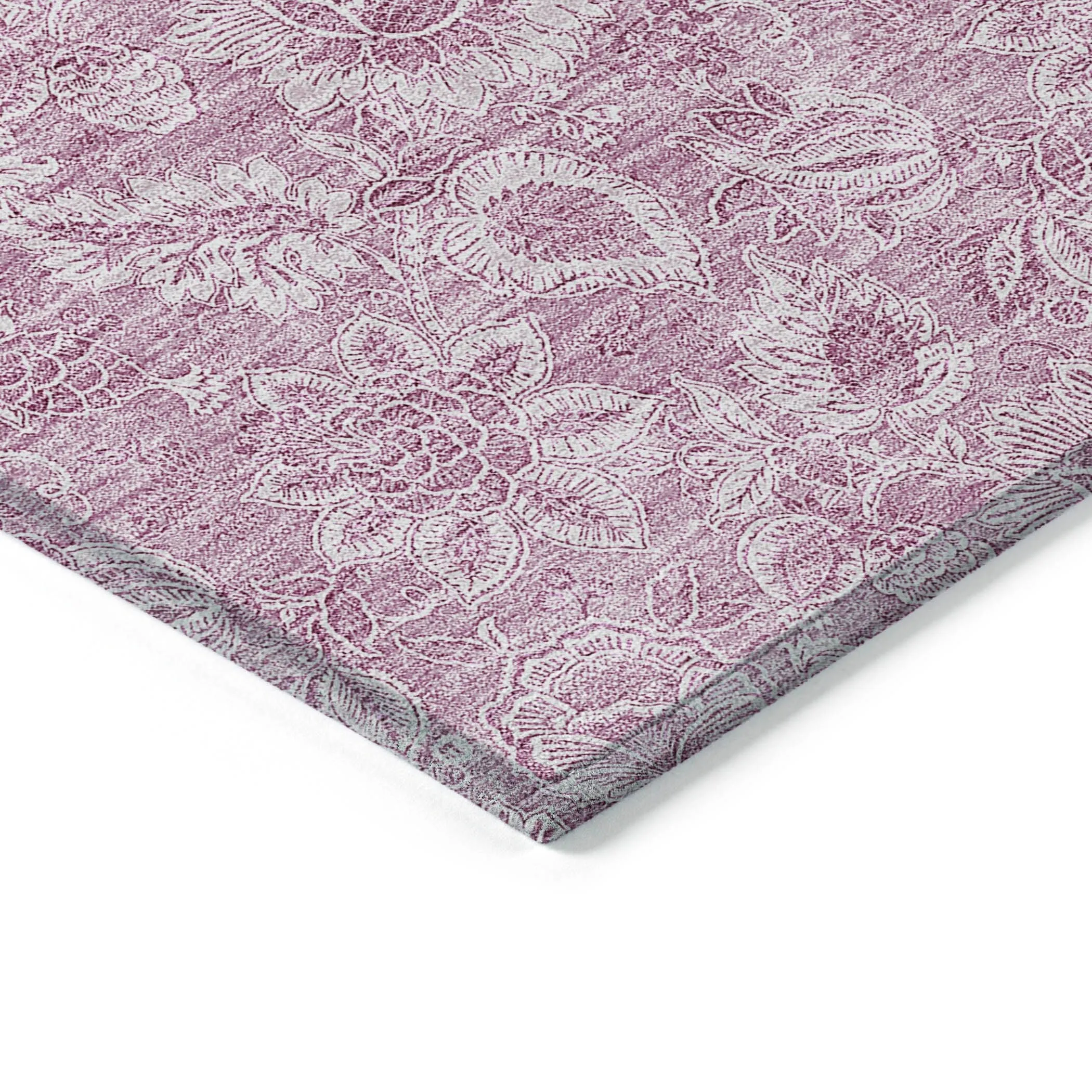 Machine Washable Indoor/ Outdoor Chantille Floral Farmhouse Rug