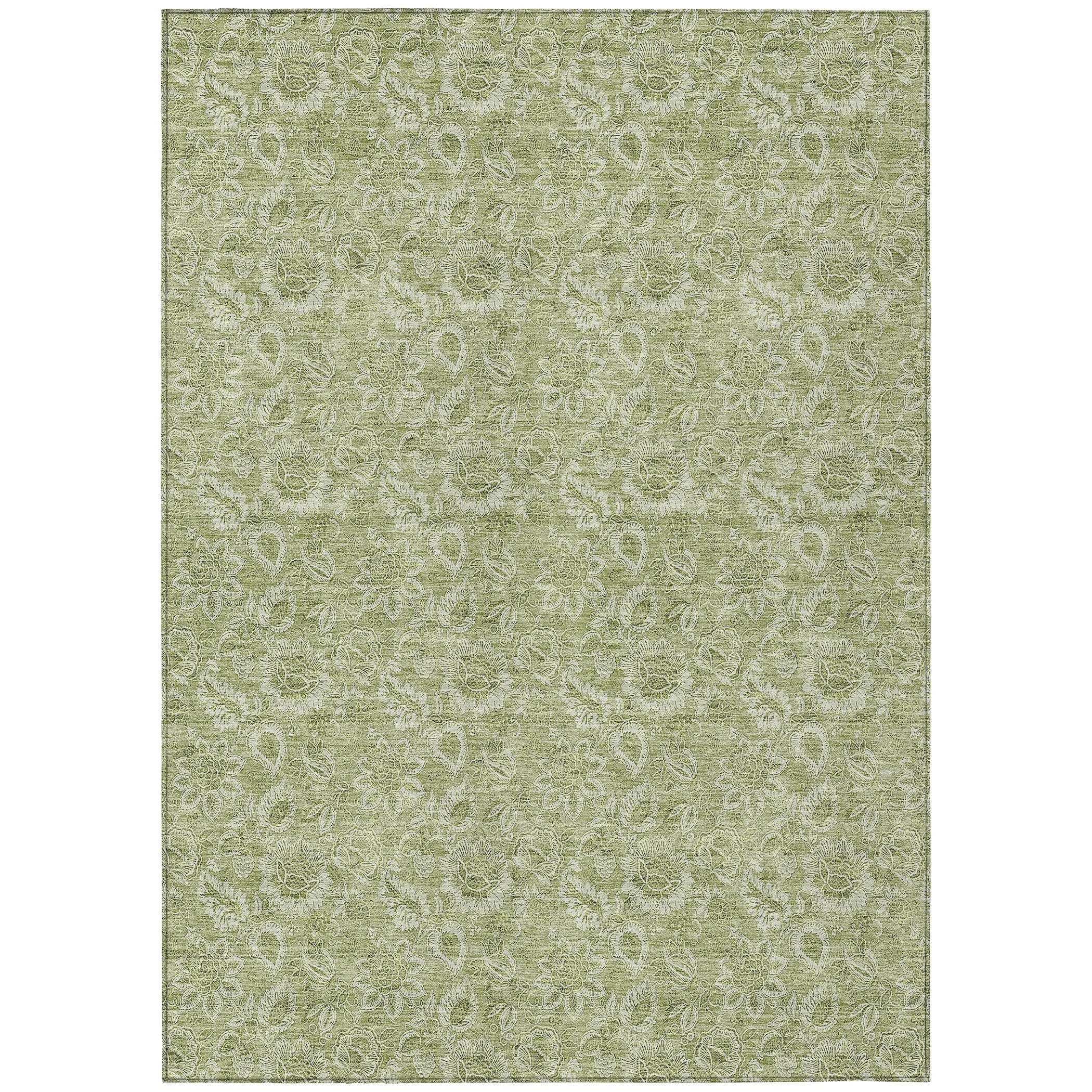Machine Washable Indoor/ Outdoor Chantille Floral Farmhouse Rug