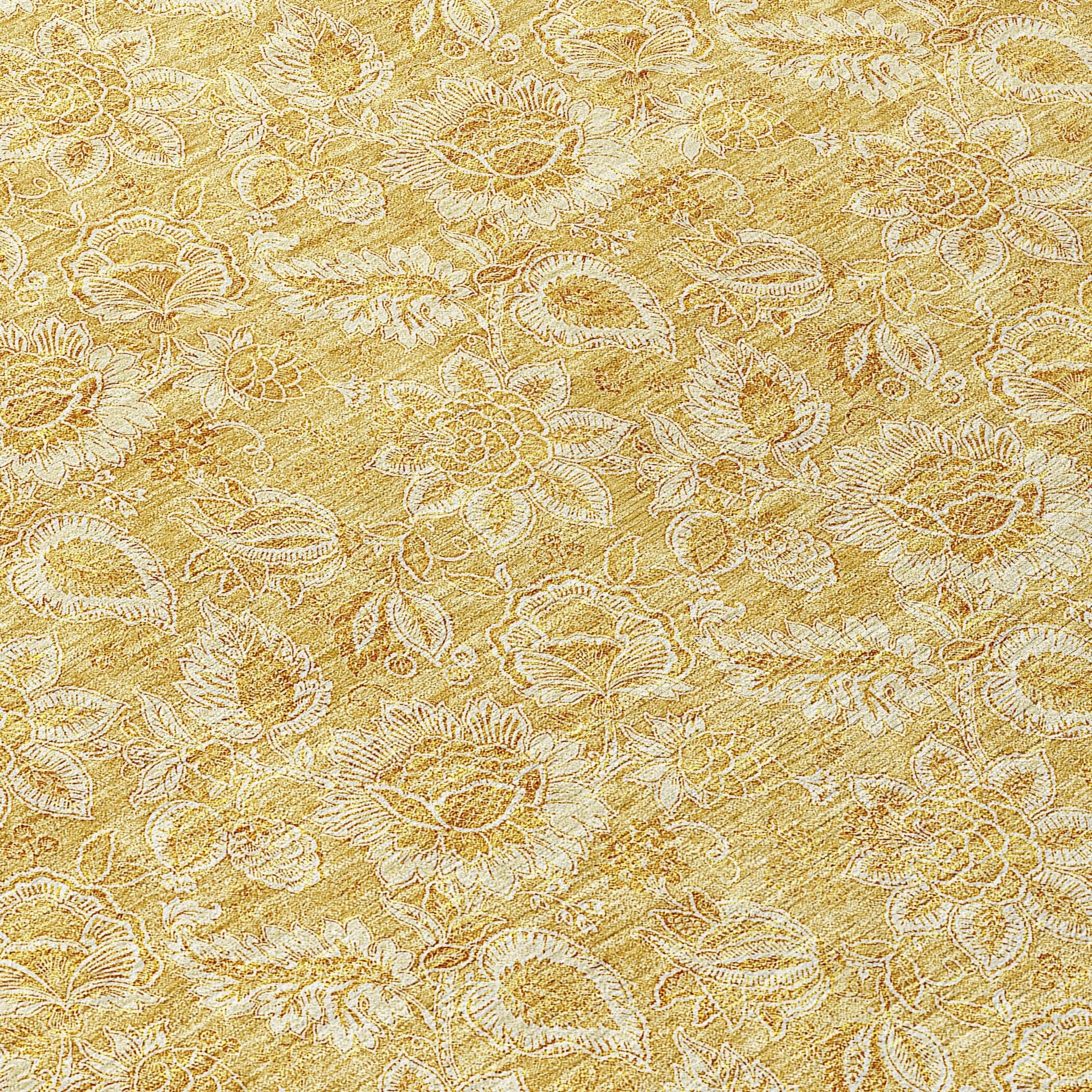 Machine Washable Indoor/ Outdoor Chantille Floral Farmhouse Rug