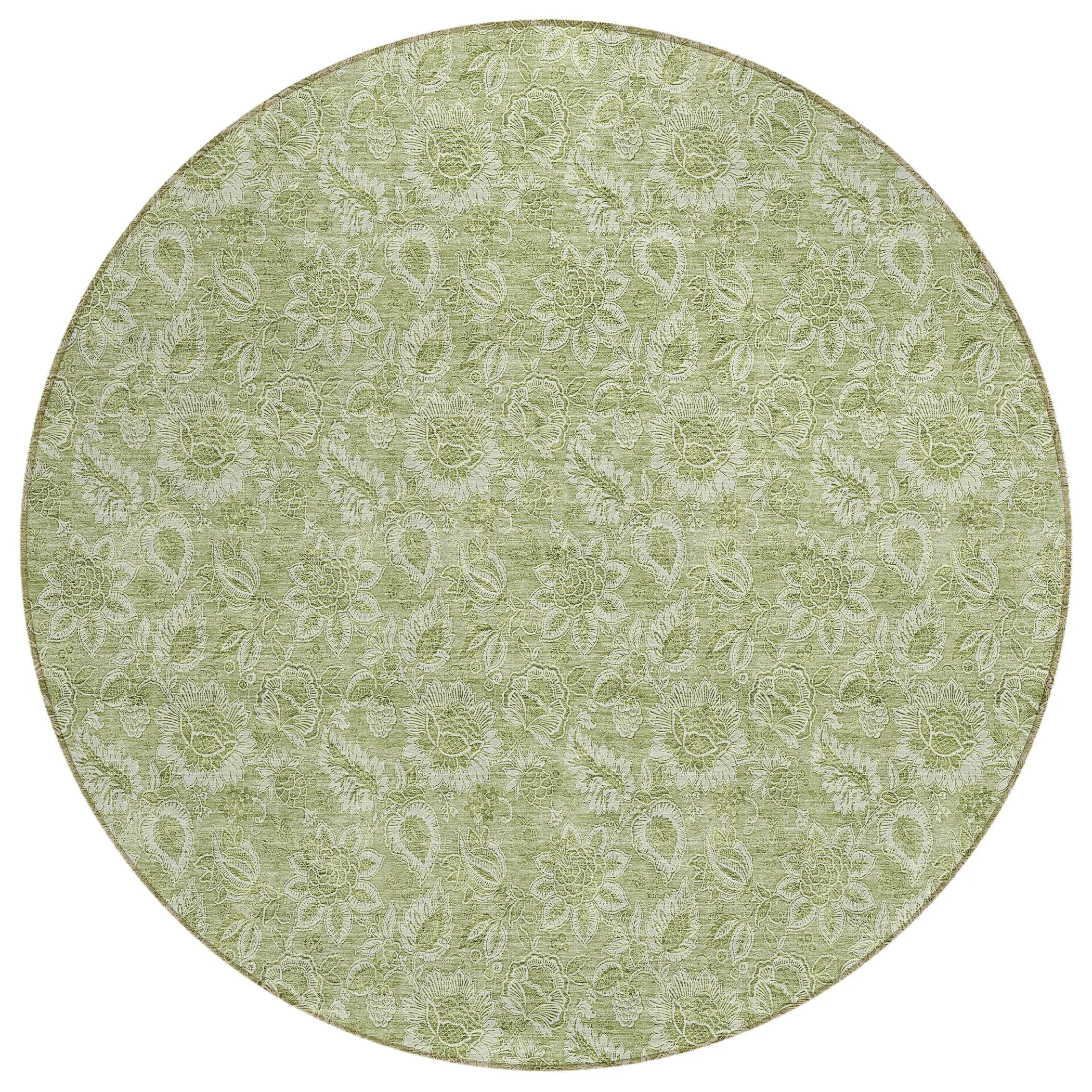 Machine Washable Indoor/ Outdoor Chantille Floral Farmhouse Rug