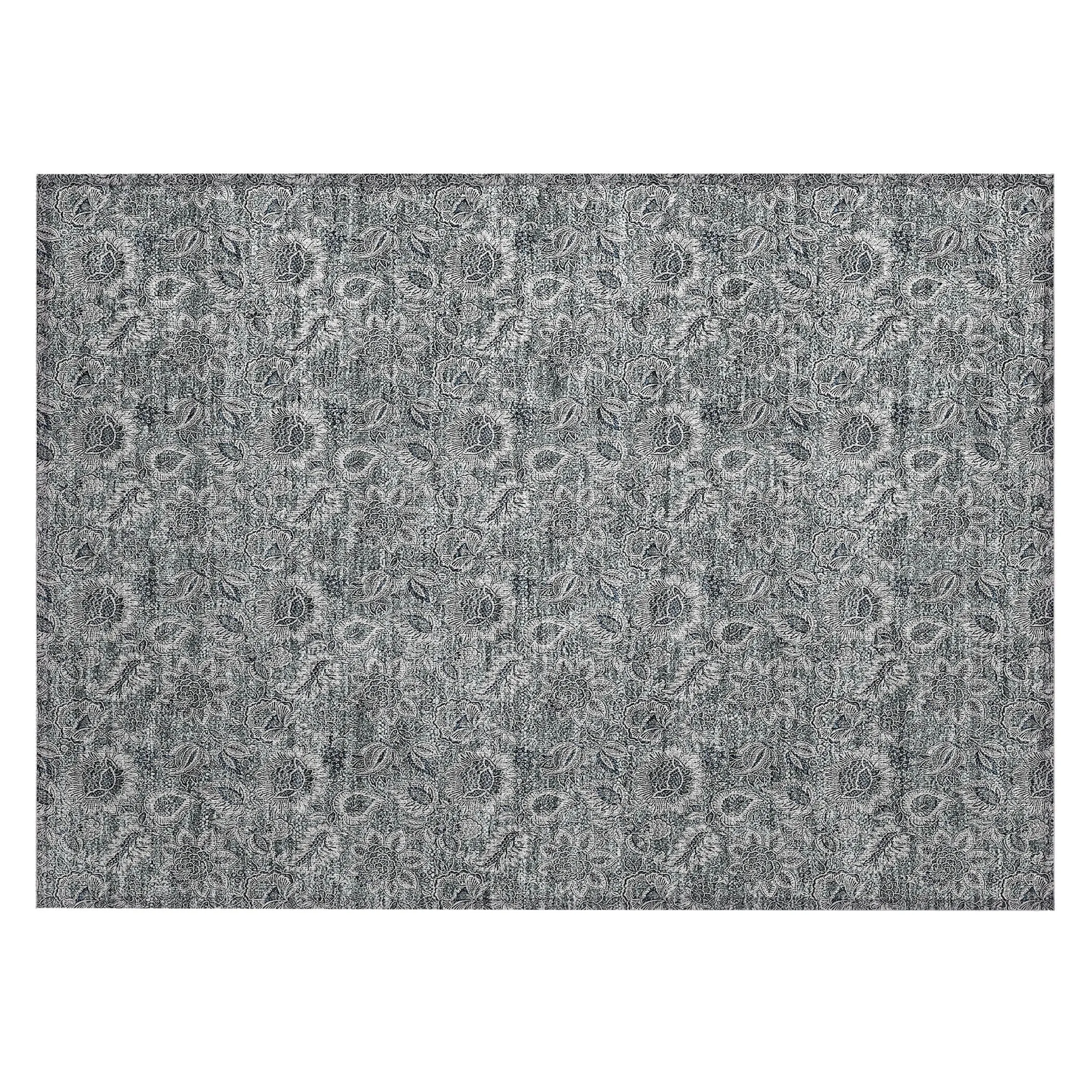 Machine Washable Indoor/ Outdoor Chantille Floral Farmhouse Rug
