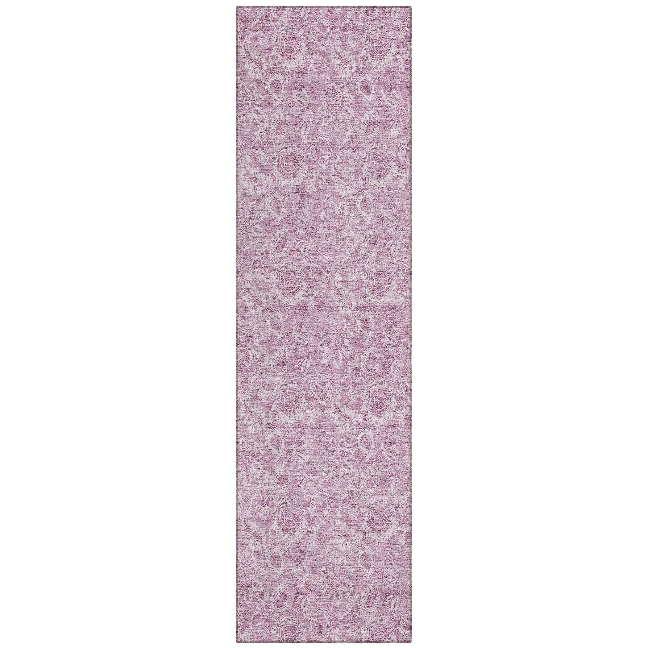 Machine Washable Indoor/ Outdoor Chantille Floral Farmhouse Rug
