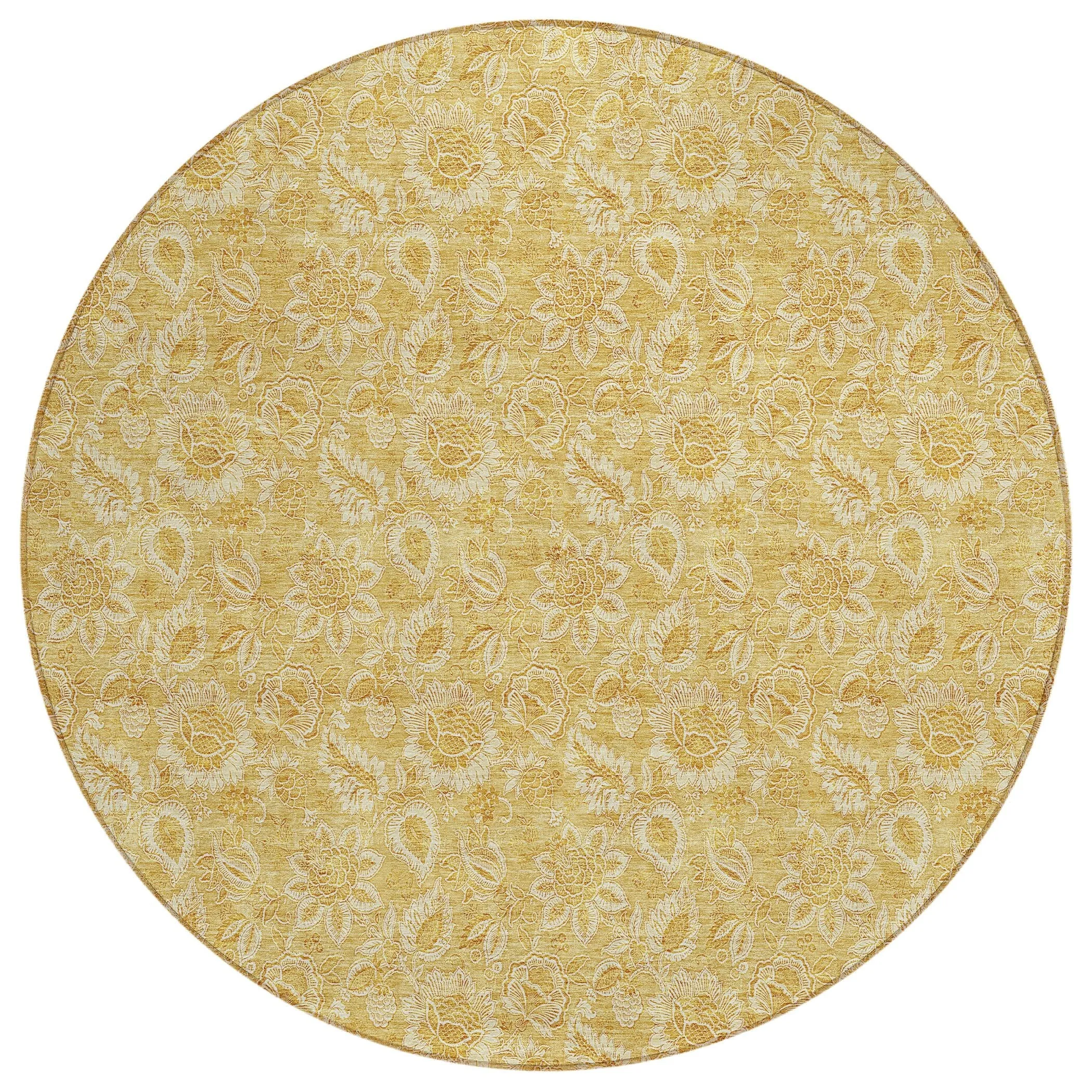 Machine Washable Indoor/ Outdoor Chantille Floral Farmhouse Rug