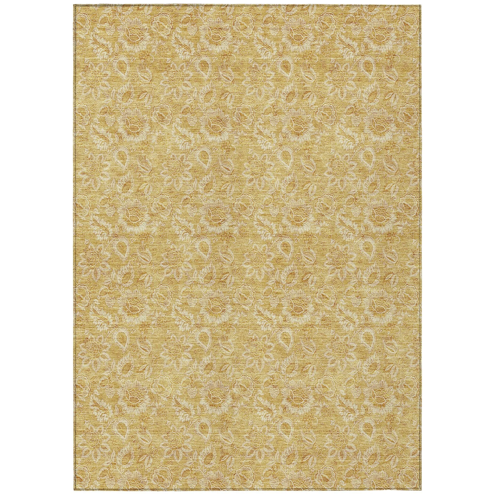 Machine Washable Indoor/ Outdoor Chantille Floral Farmhouse Rug