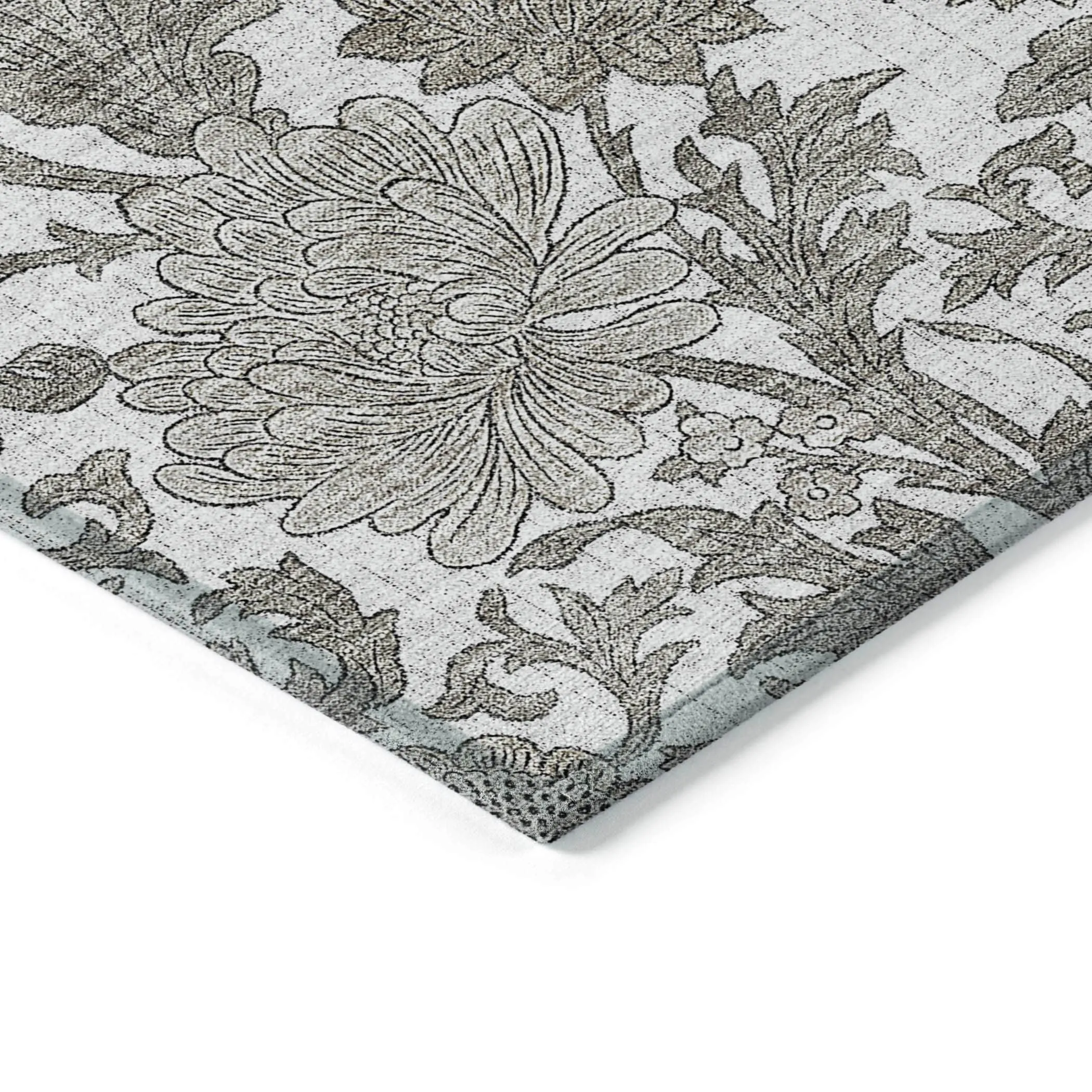 Machine Washable Indoor/ Outdoor Chantille Floral Rug