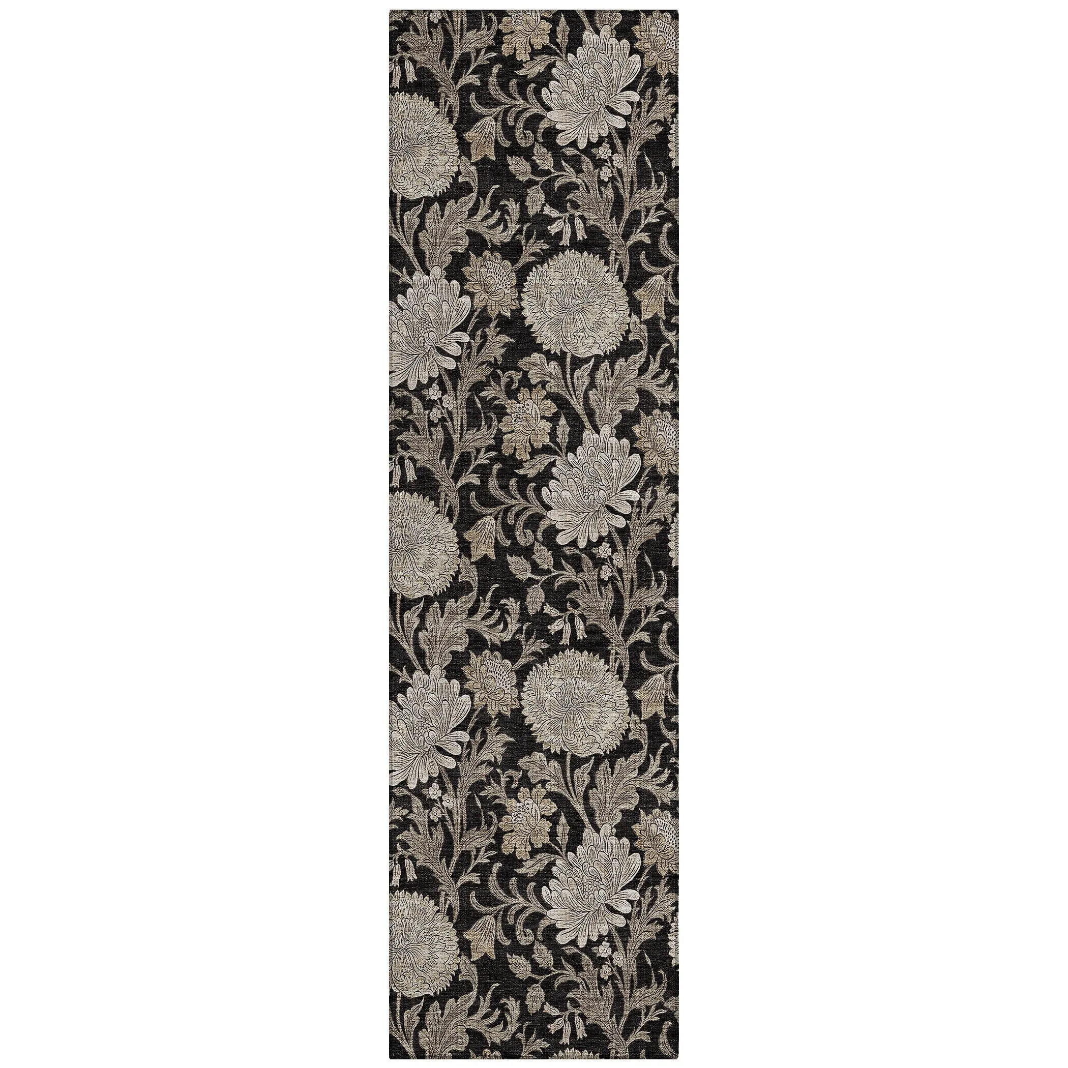 Machine Washable Indoor/ Outdoor Chantille Floral Rug