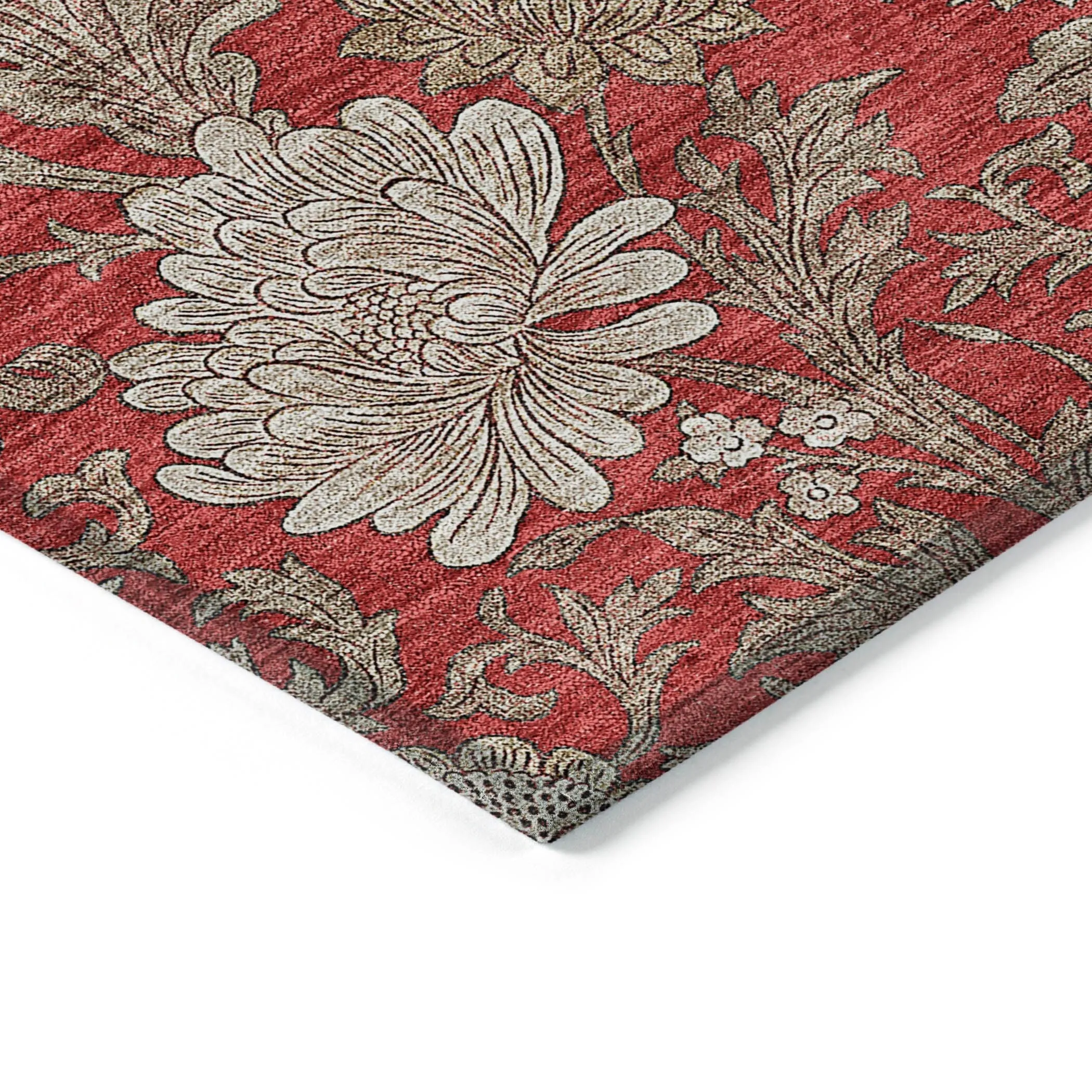 Machine Washable Indoor/ Outdoor Chantille Floral Rug