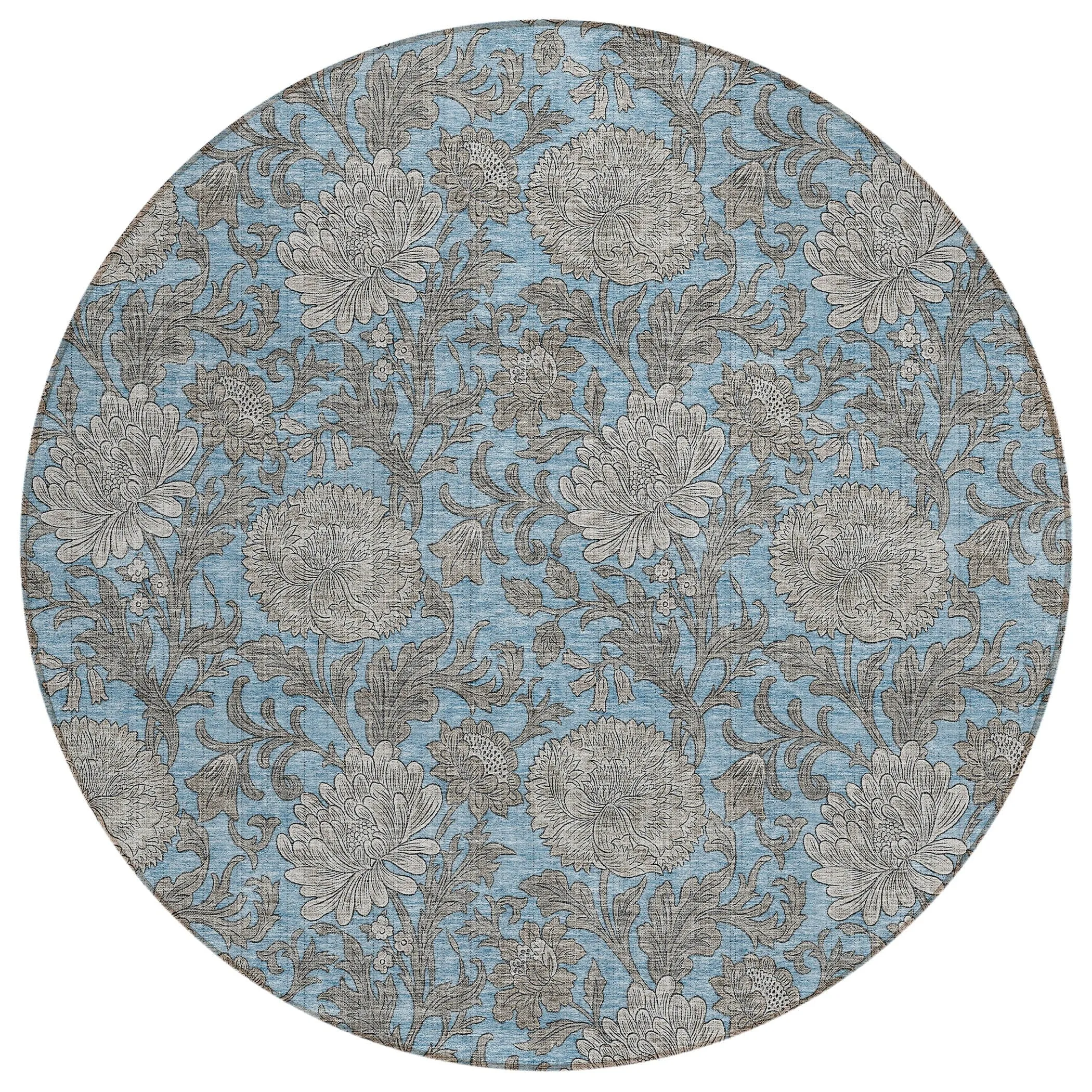 Machine Washable Indoor/ Outdoor Chantille Floral Rug