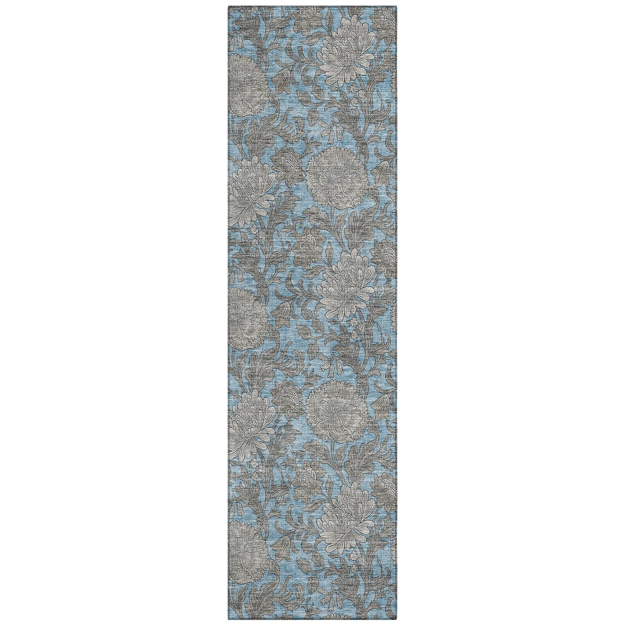 Machine Washable Indoor/ Outdoor Chantille Floral Rug