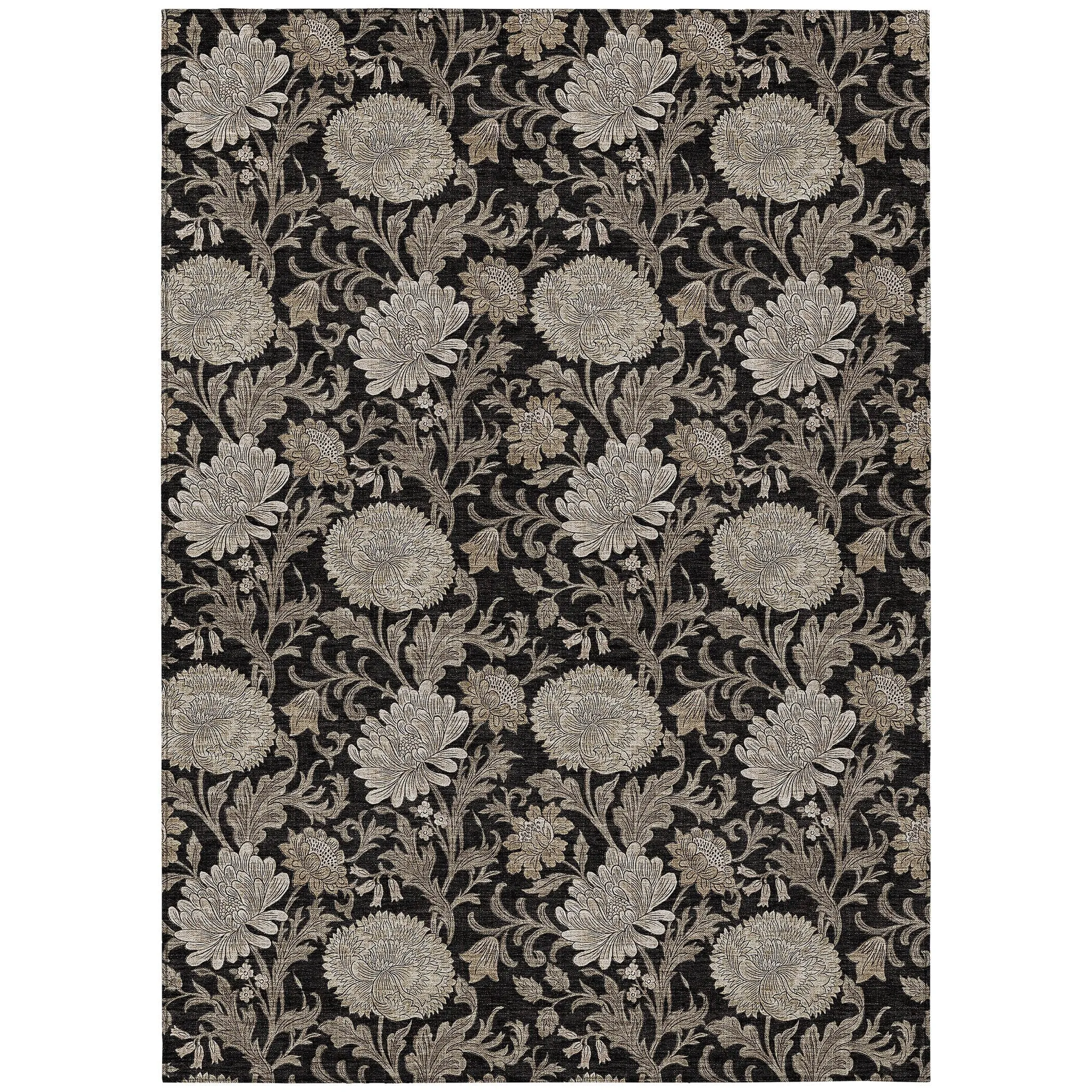 Machine Washable Indoor/ Outdoor Chantille Floral Rug