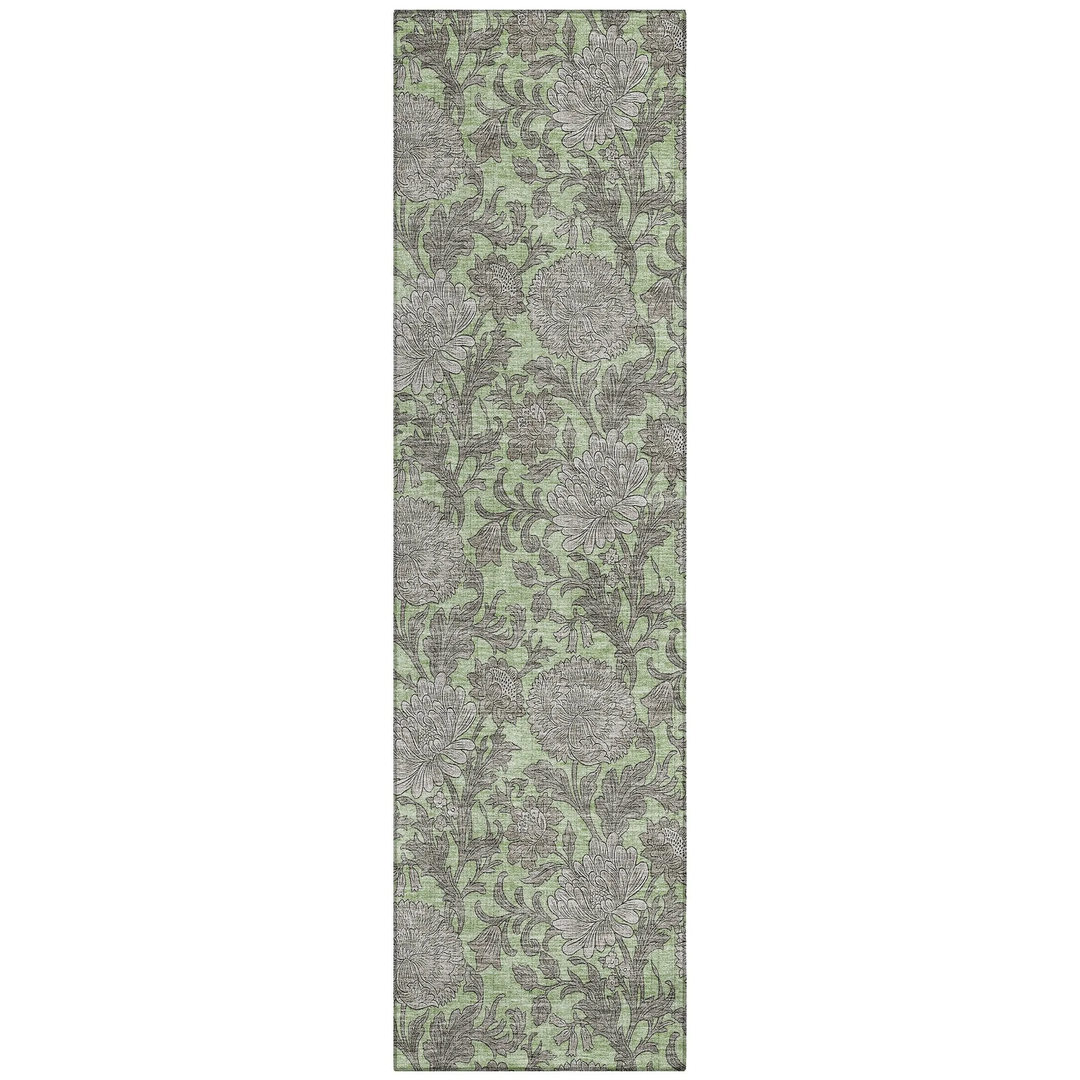 Machine Washable Indoor/ Outdoor Chantille Floral Rug