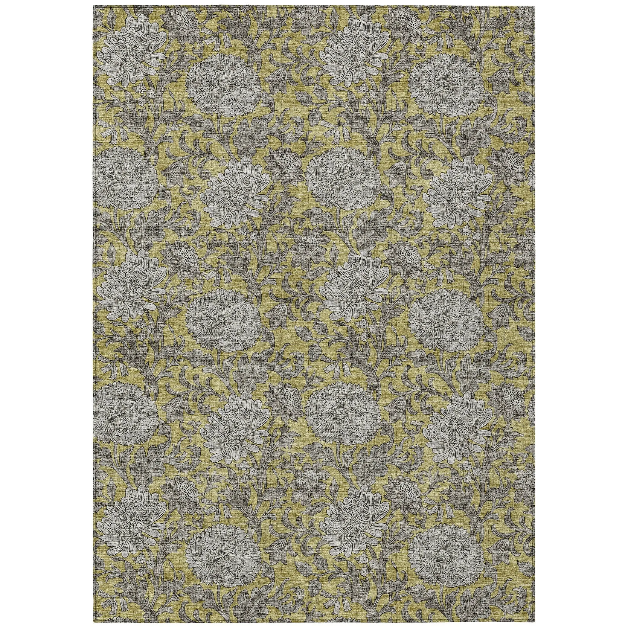 Machine Washable Indoor/ Outdoor Chantille Floral Rug