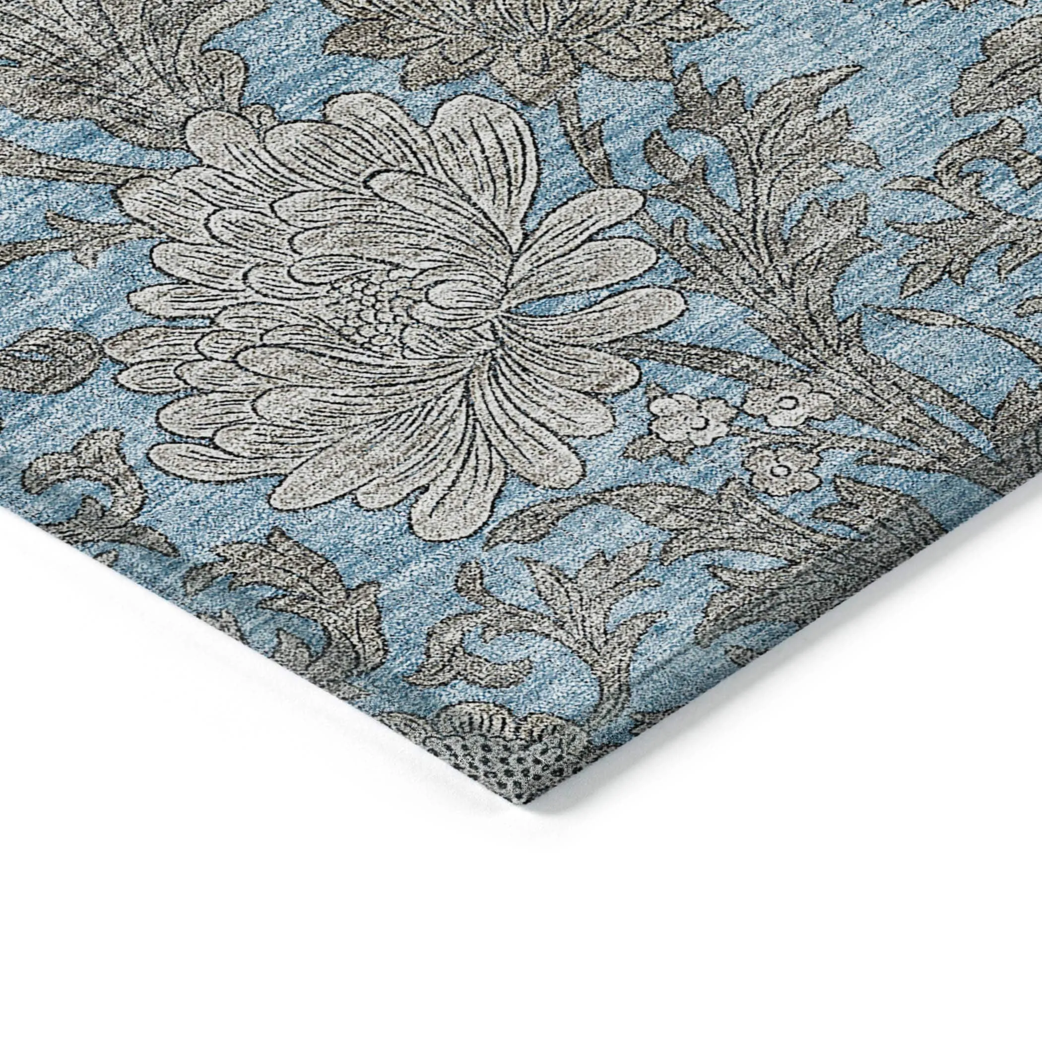 Machine Washable Indoor/ Outdoor Chantille Floral Rug