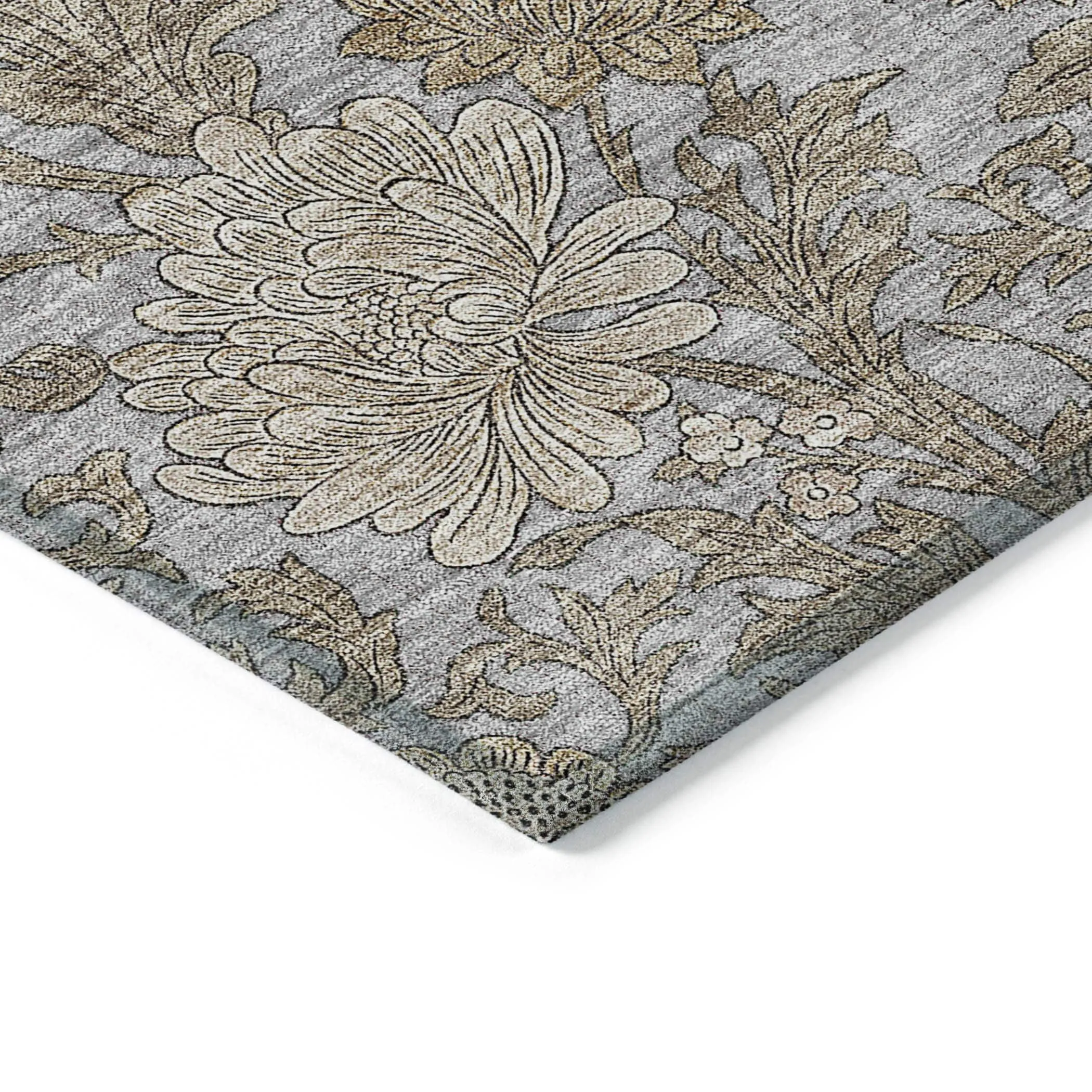 Machine Washable Indoor/ Outdoor Chantille Floral Rug