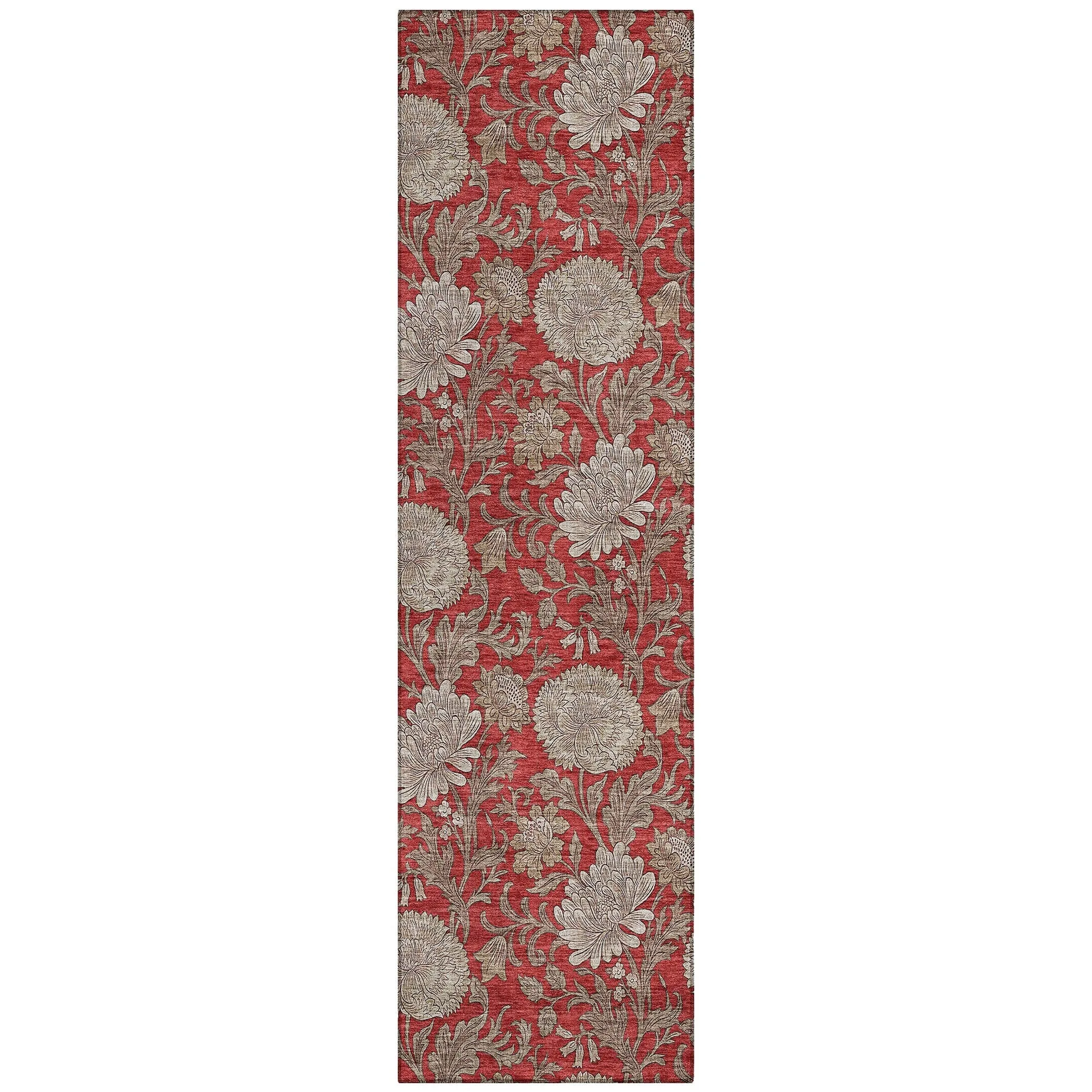 Machine Washable Indoor/ Outdoor Chantille Floral Rug