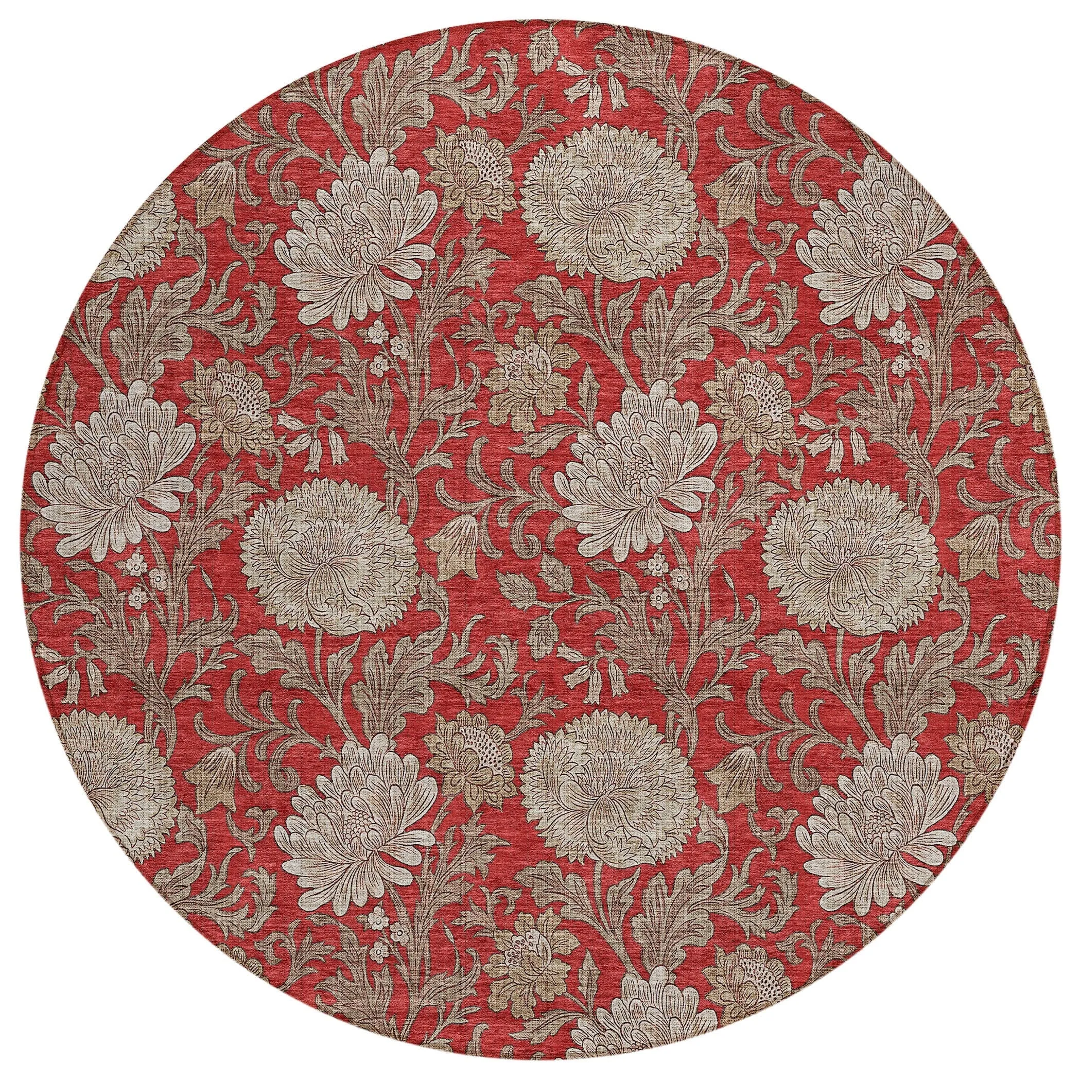 Machine Washable Indoor/ Outdoor Chantille Floral Rug