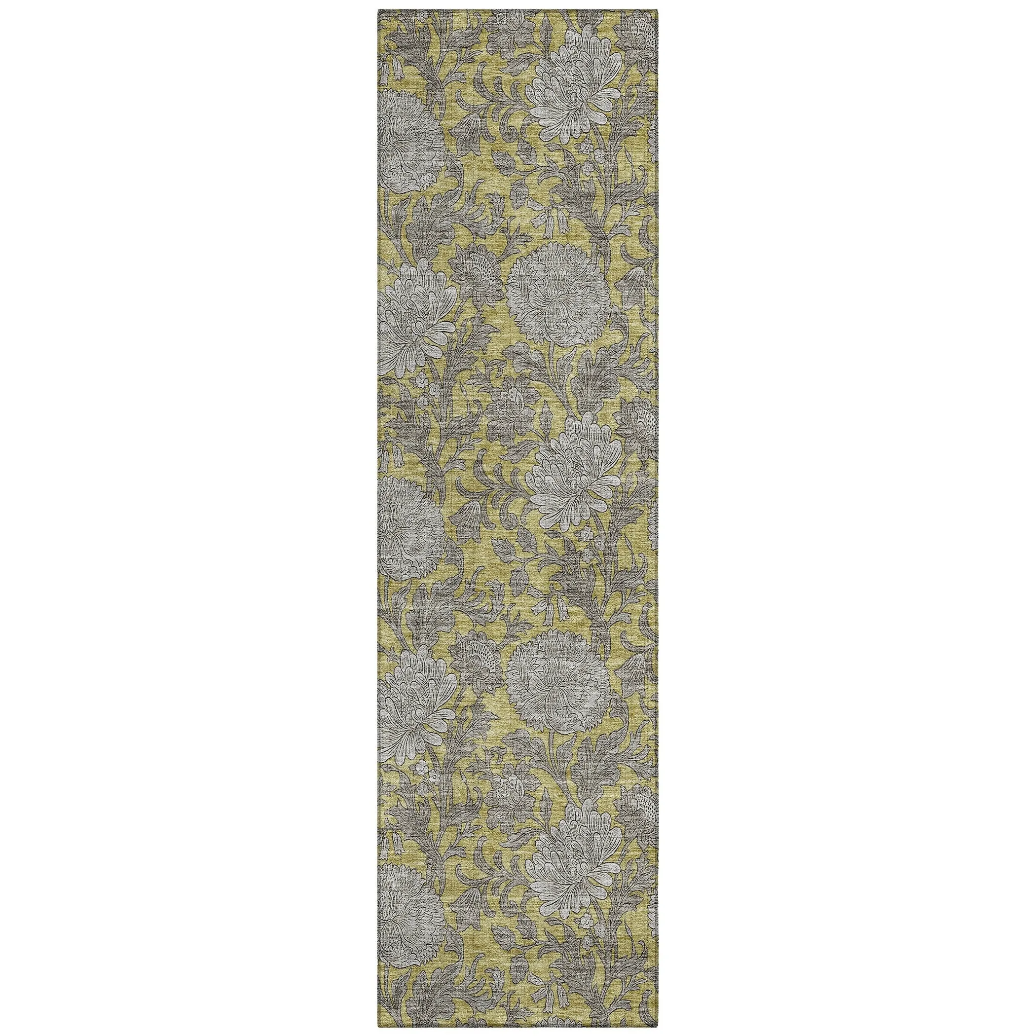 Machine Washable Indoor/ Outdoor Chantille Floral Rug
