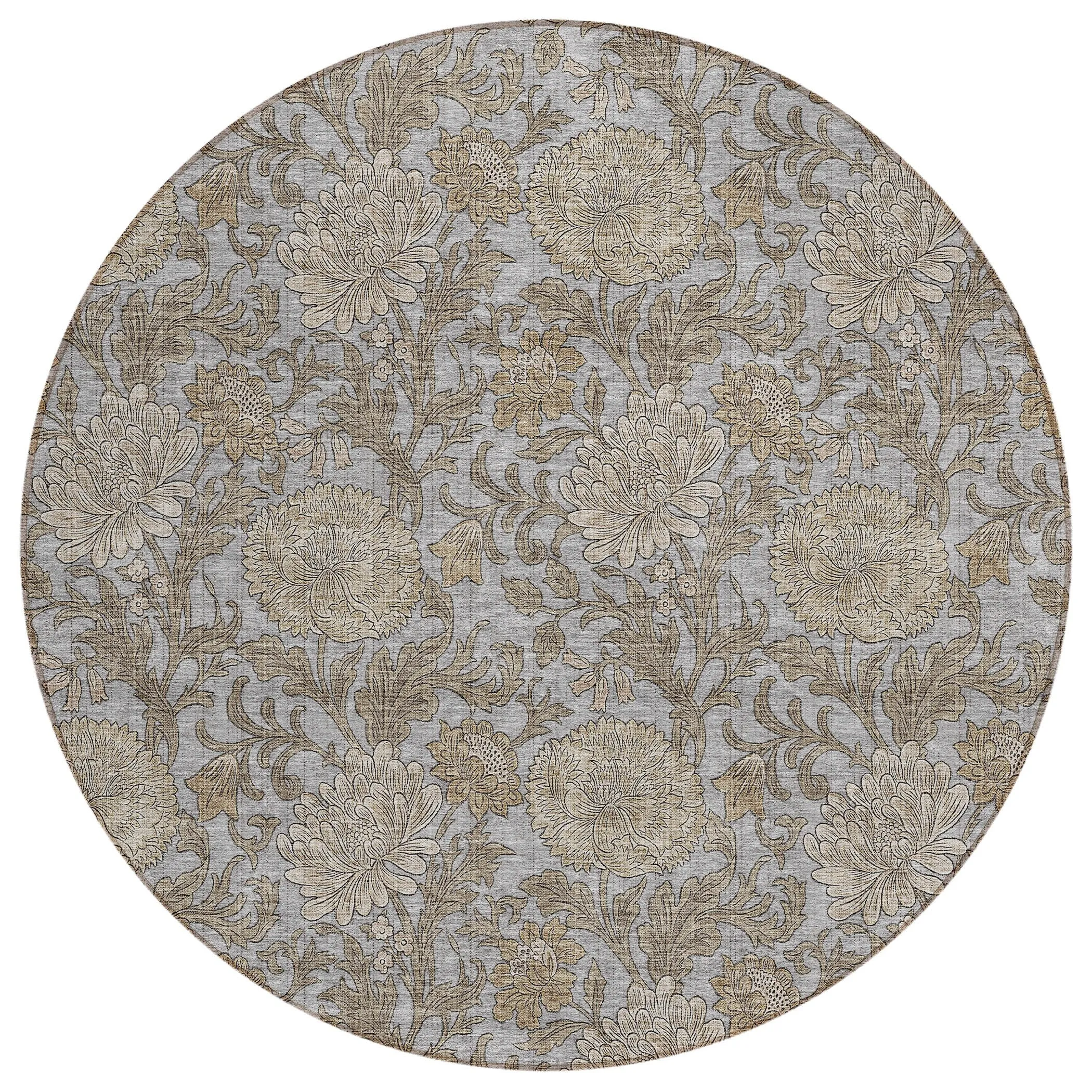 Machine Washable Indoor/ Outdoor Chantille Floral Rug