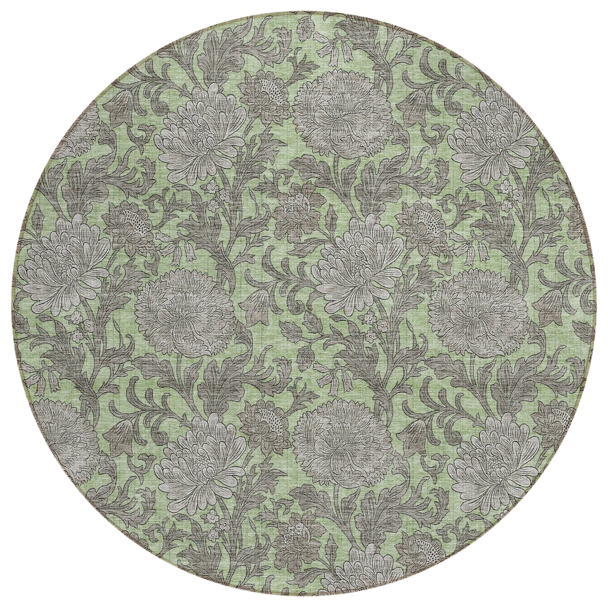 Machine Washable Indoor/ Outdoor Chantille Floral Rug