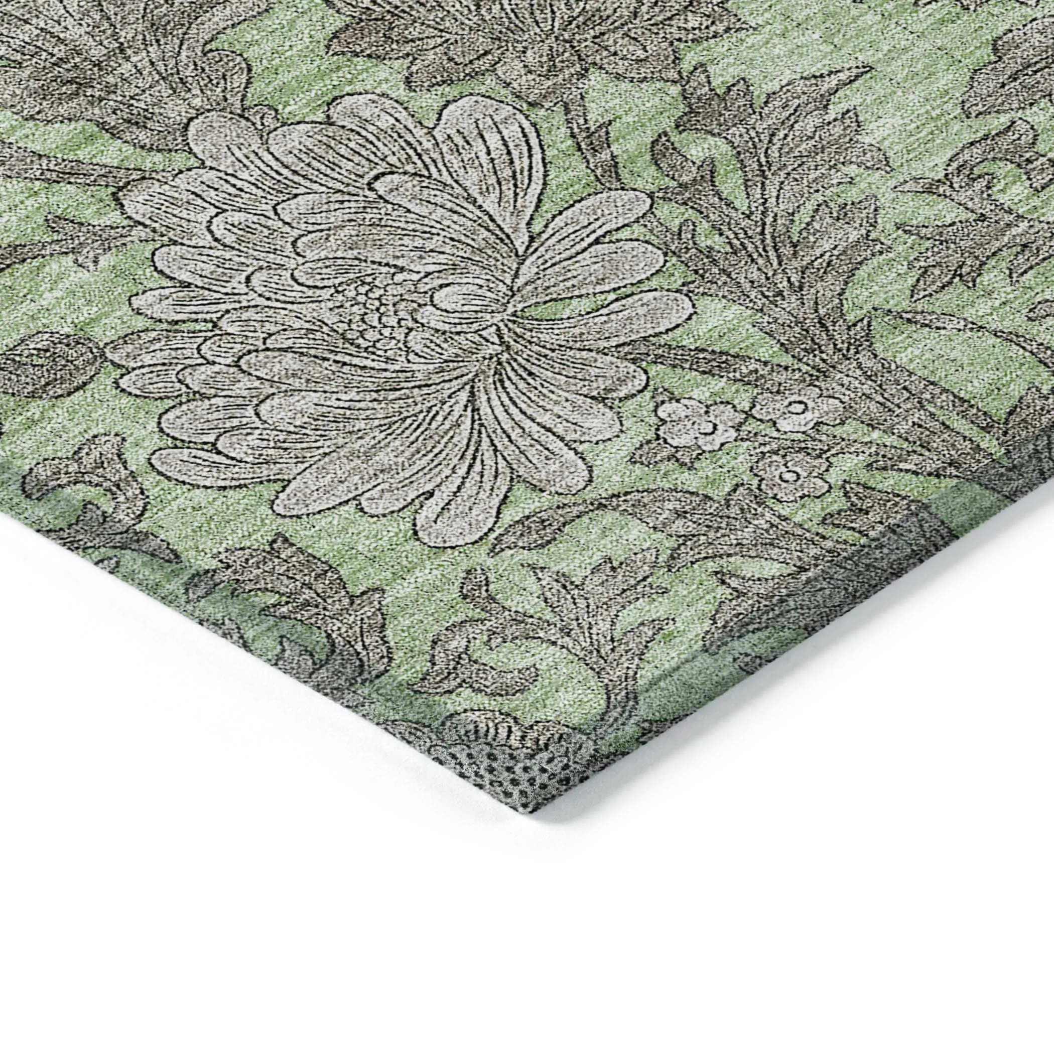 Machine Washable Indoor/ Outdoor Chantille Floral Rug