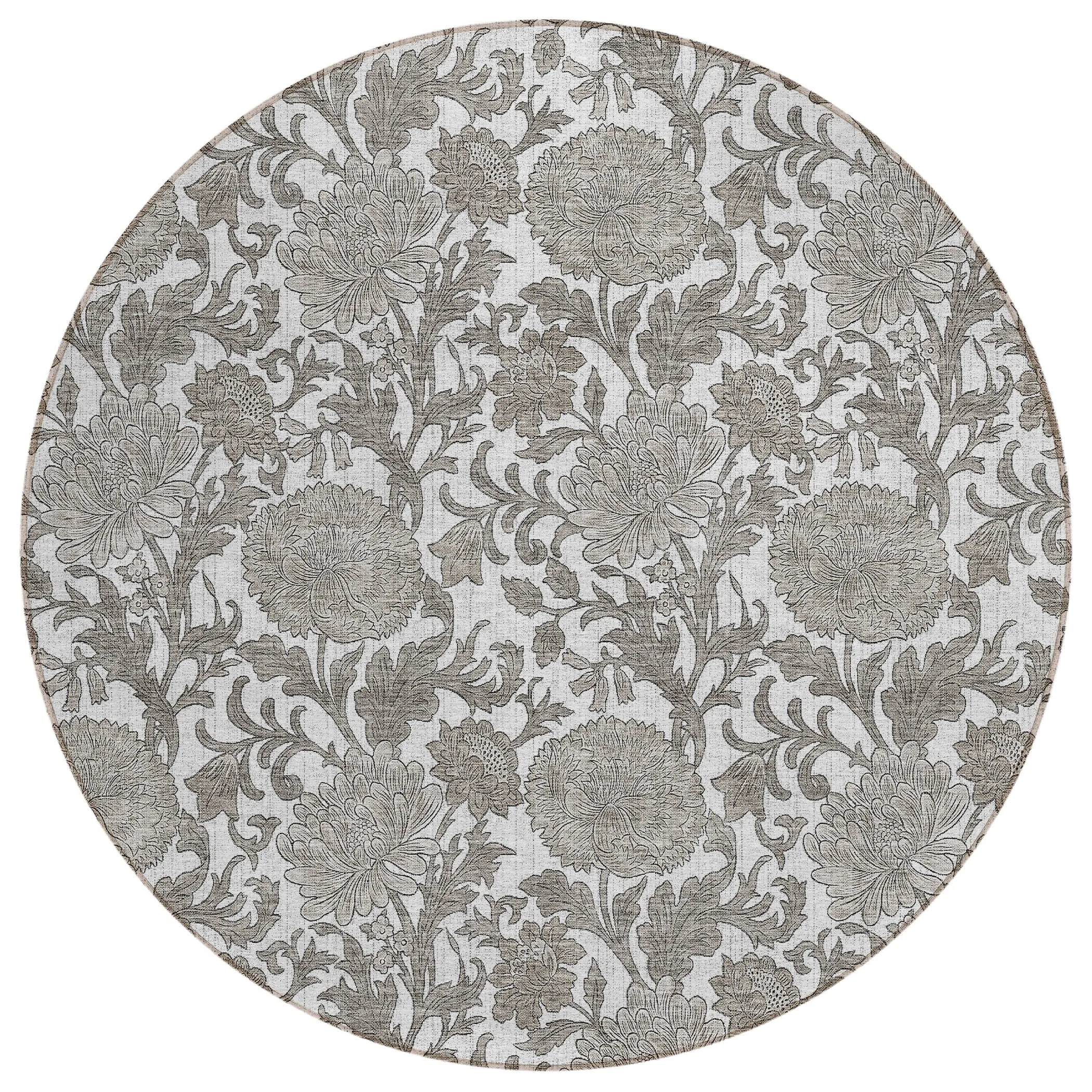 Machine Washable Indoor/ Outdoor Chantille Floral Rug