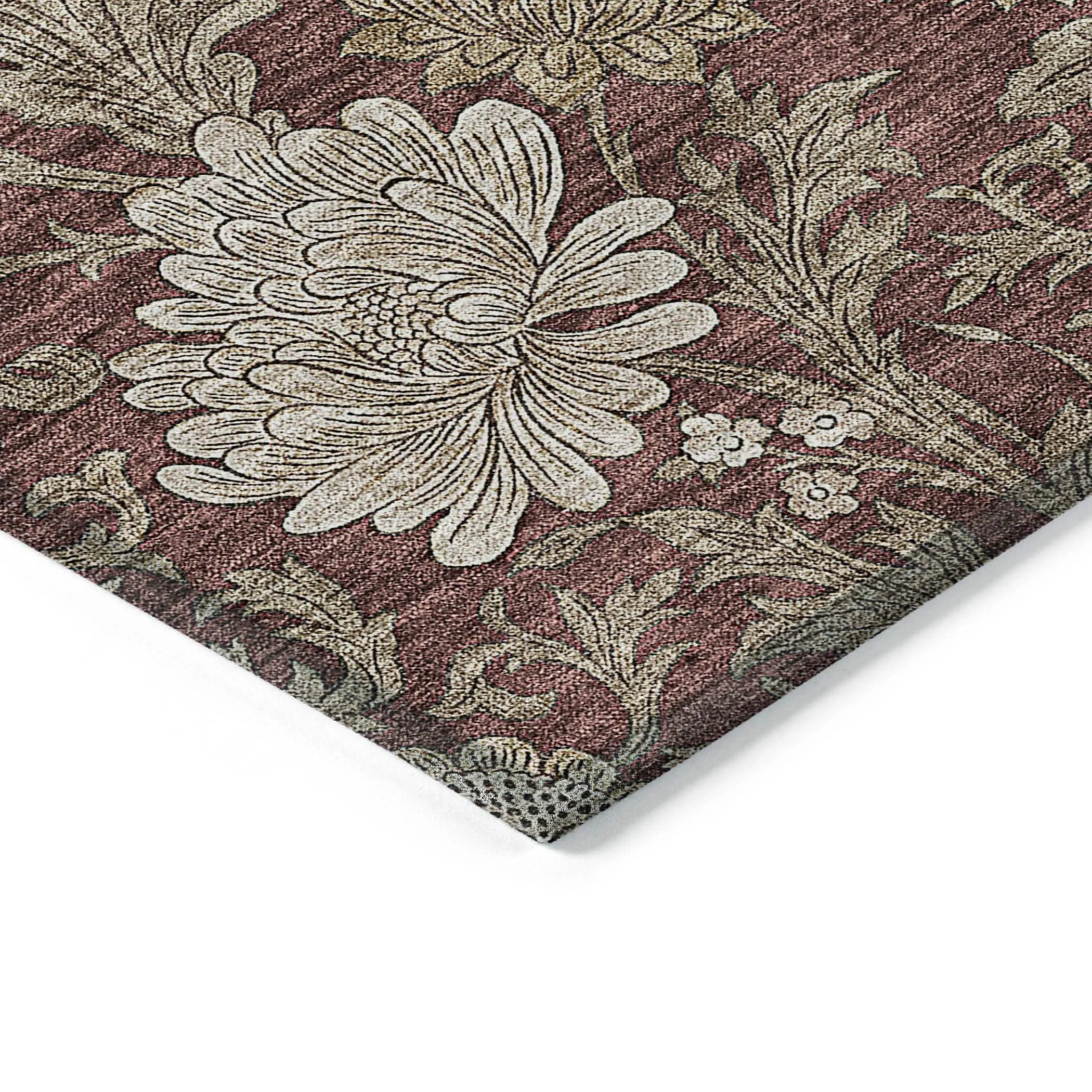Machine Washable Indoor/ Outdoor Chantille Floral Rug