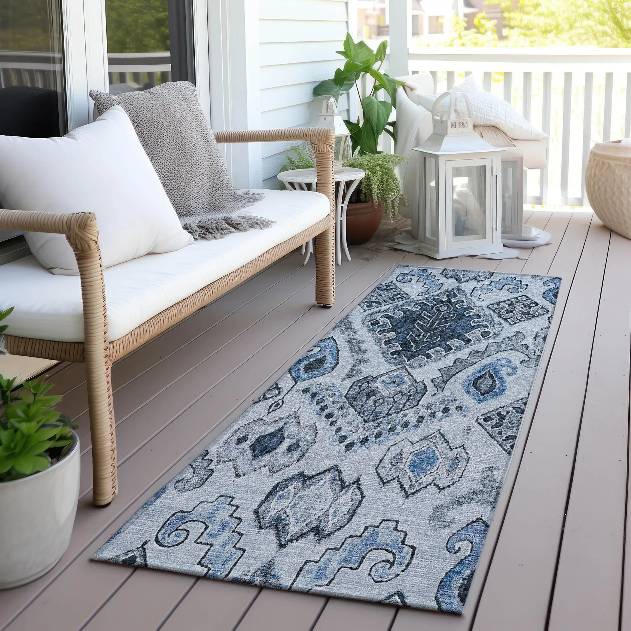 Machine Washable Indoor/ Outdoor Chantille Global Boho Rug
