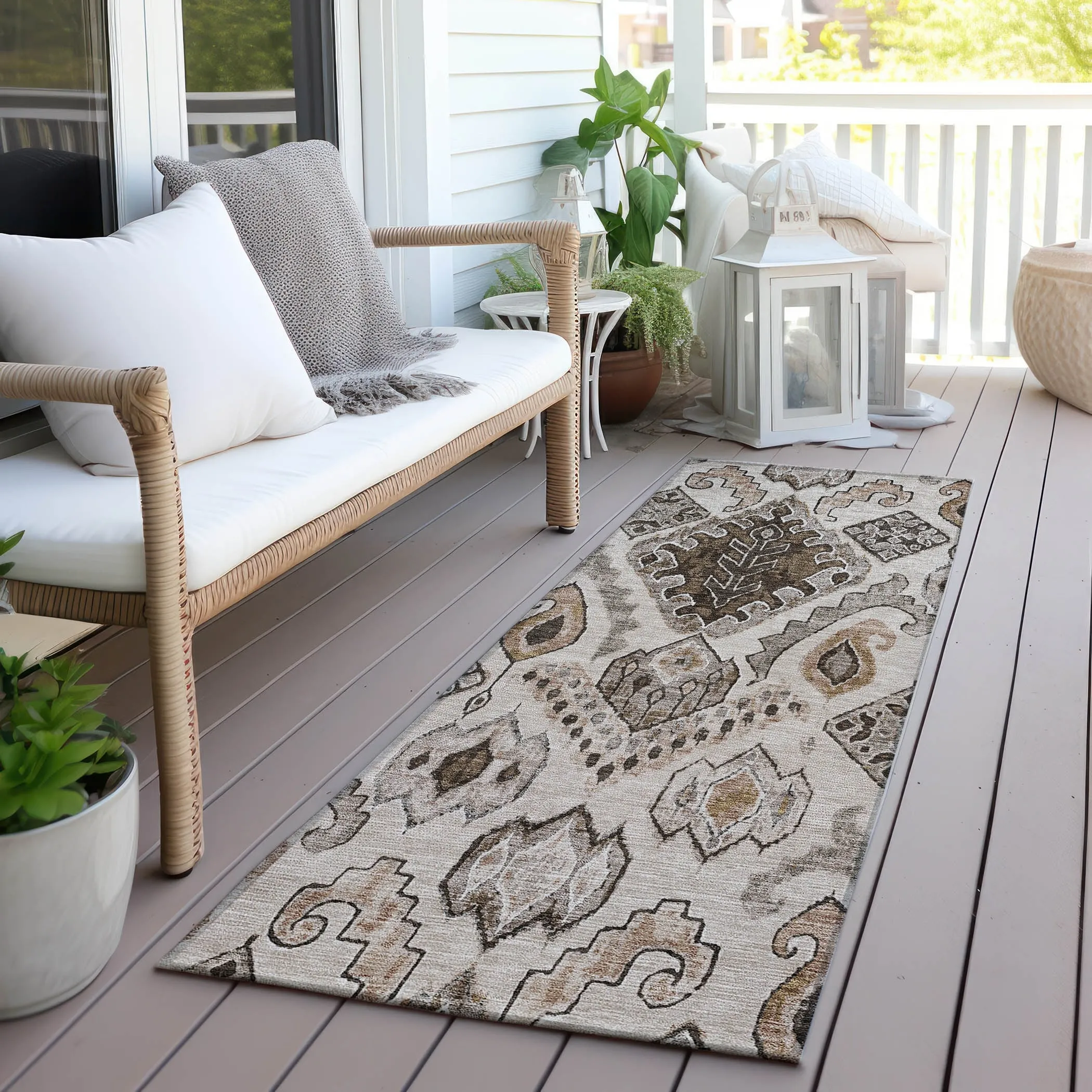 Machine Washable Indoor/ Outdoor Chantille Global Boho Rug