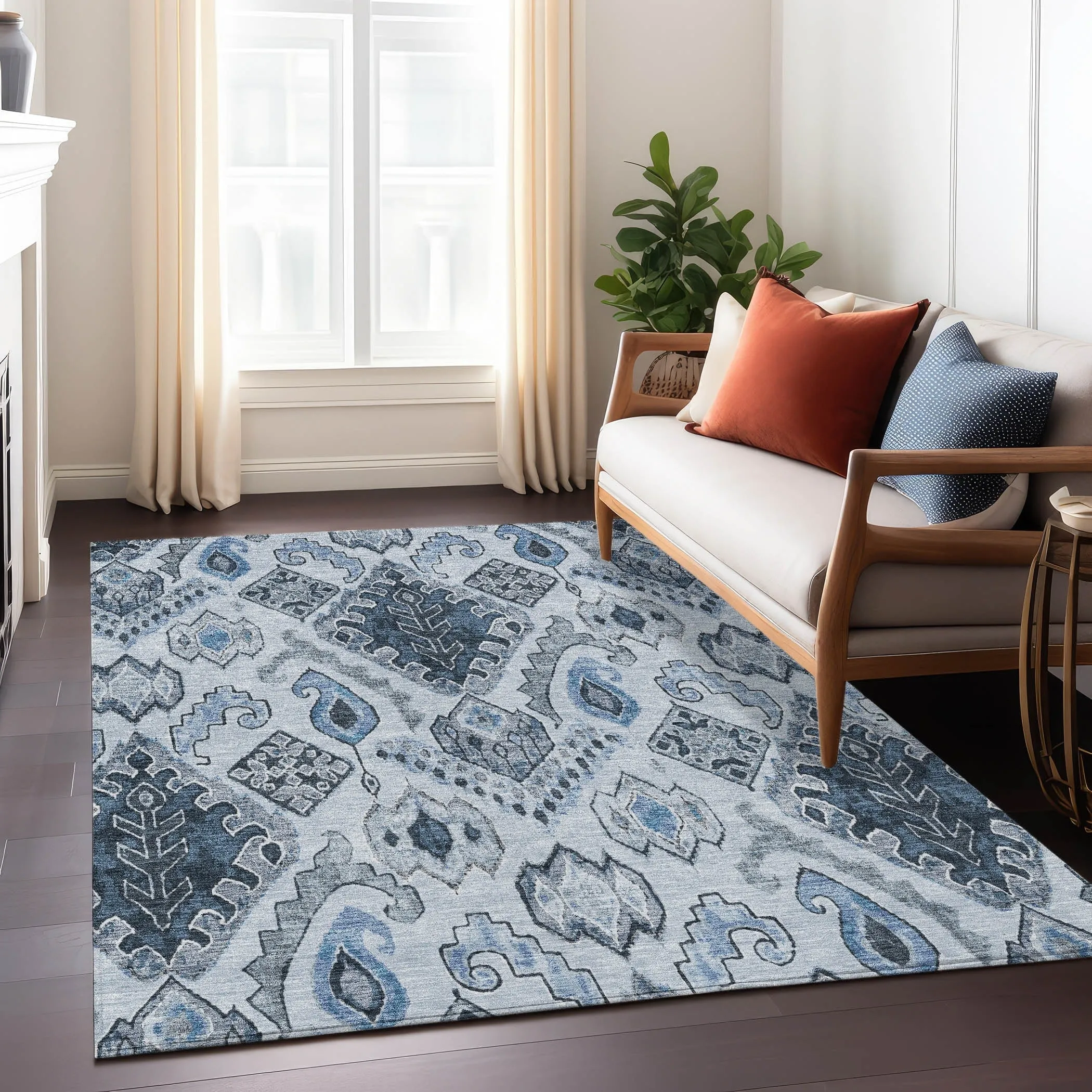 Machine Washable Indoor/ Outdoor Chantille Global Boho Rug