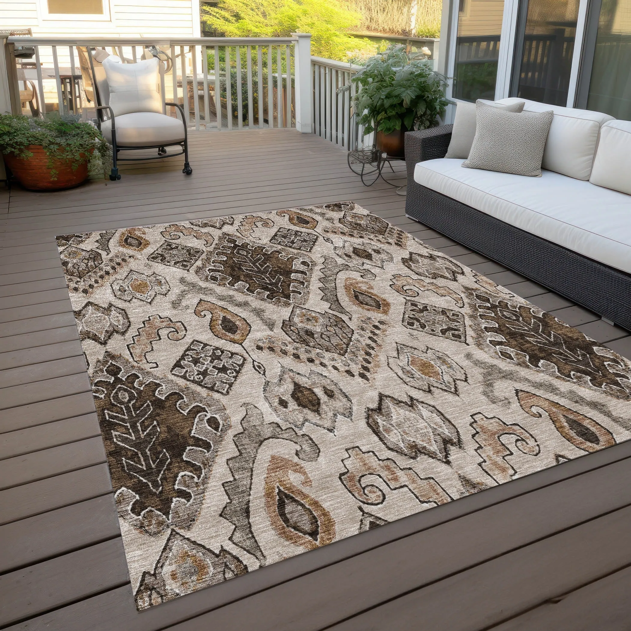 Machine Washable Indoor/ Outdoor Chantille Global Boho Rug