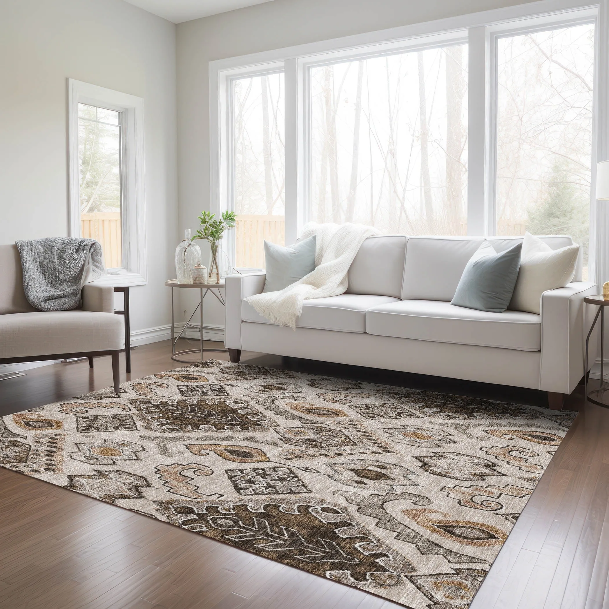 Machine Washable Indoor/ Outdoor Chantille Global Boho Rug