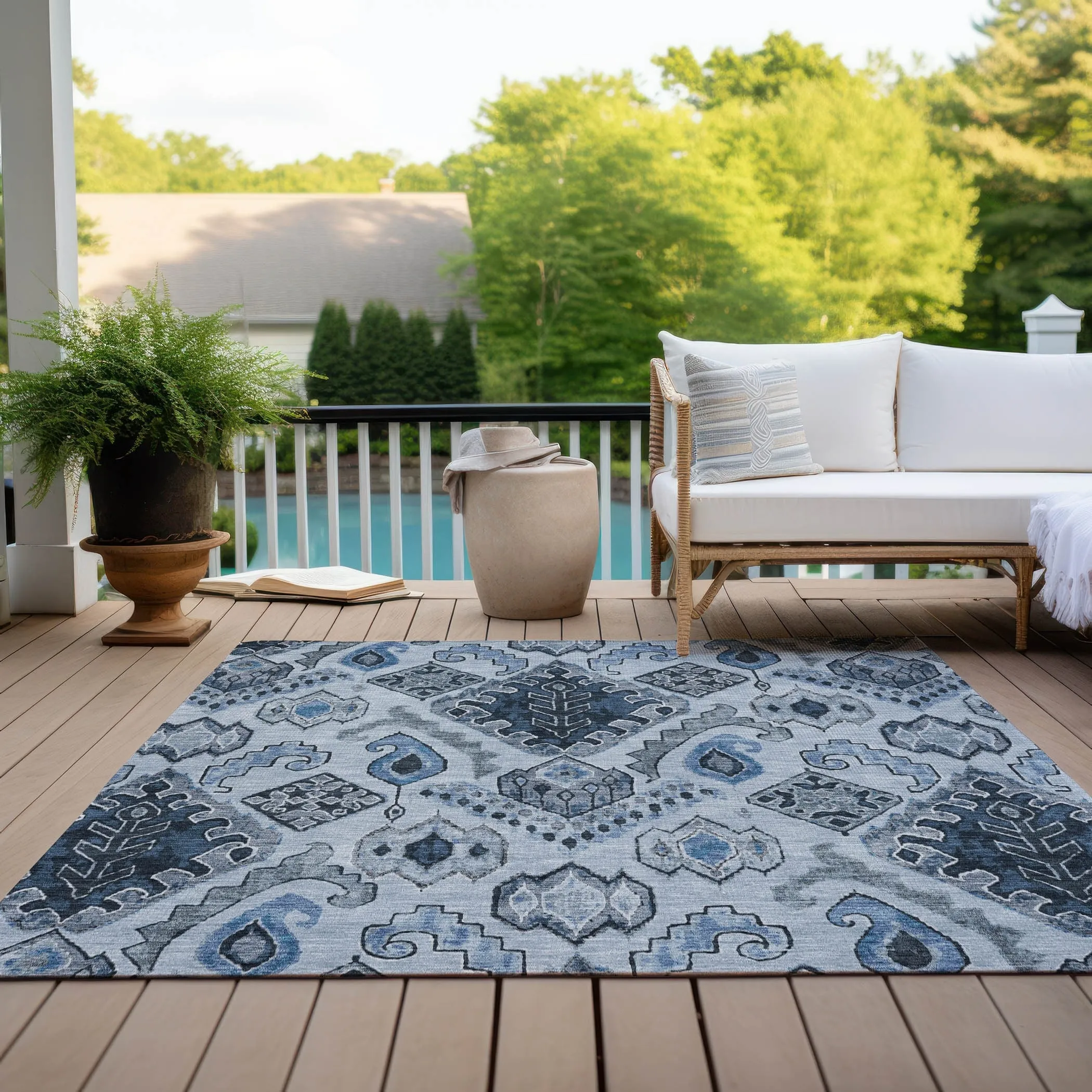 Machine Washable Indoor/ Outdoor Chantille Global Boho Rug