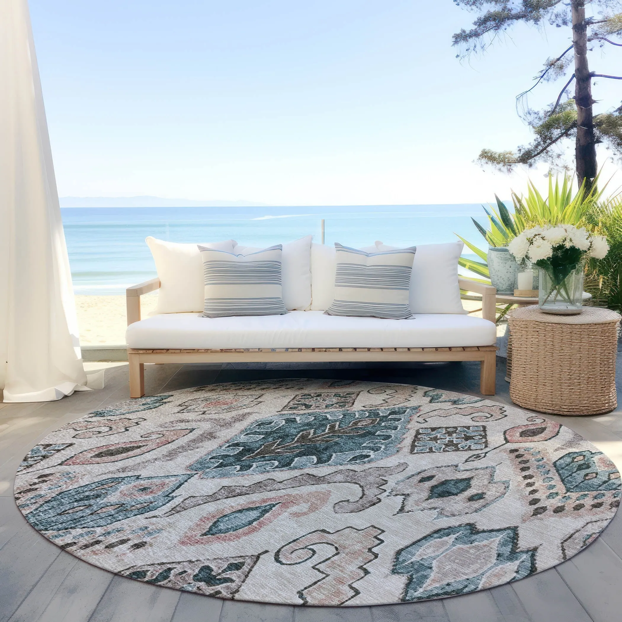 Machine Washable Indoor/ Outdoor Chantille Global Boho Rug