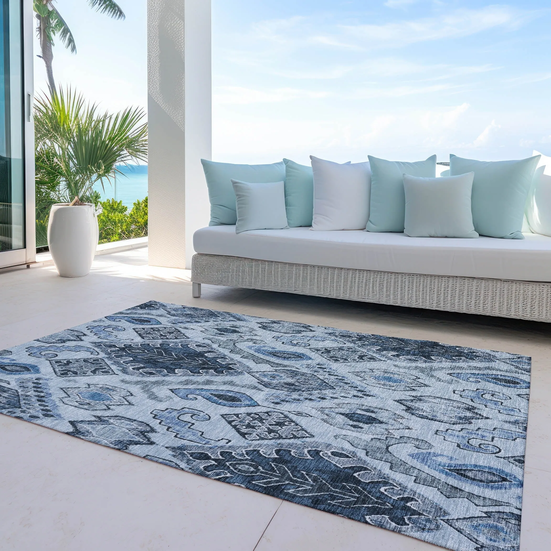 Machine Washable Indoor/ Outdoor Chantille Global Boho Rug