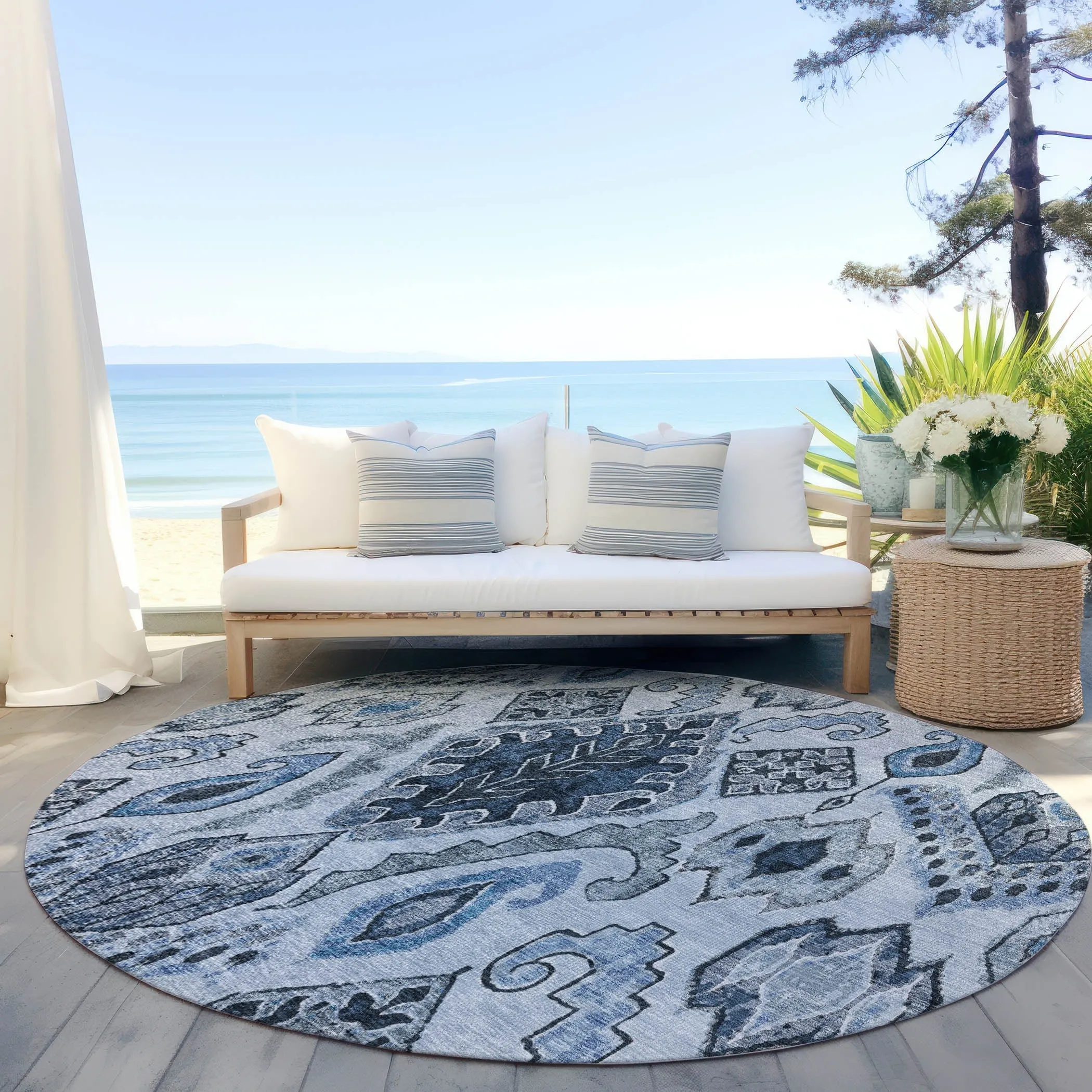 Machine Washable Indoor/ Outdoor Chantille Global Boho Rug