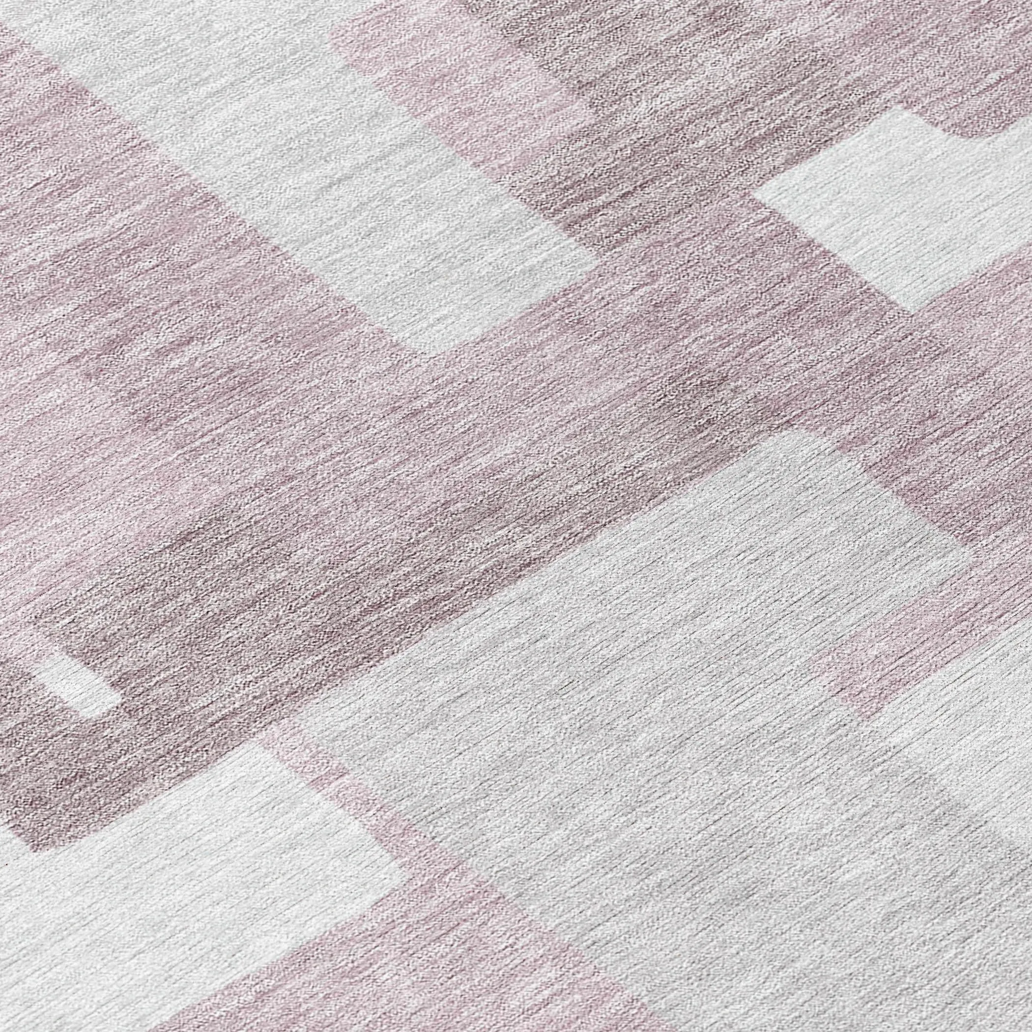 Machine Washable Indoor/ Outdoor Chantille Modern Blocks Rug