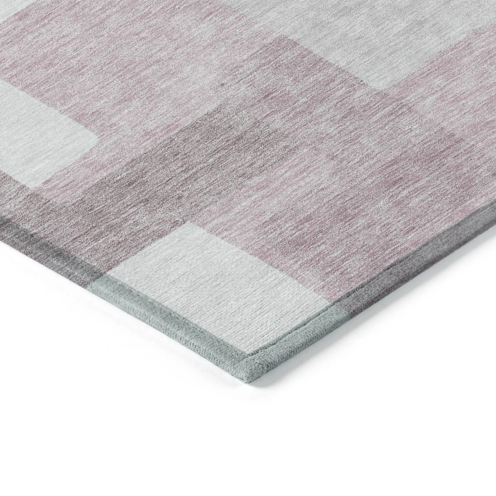 Machine Washable Indoor/ Outdoor Chantille Modern Blocks Rug
