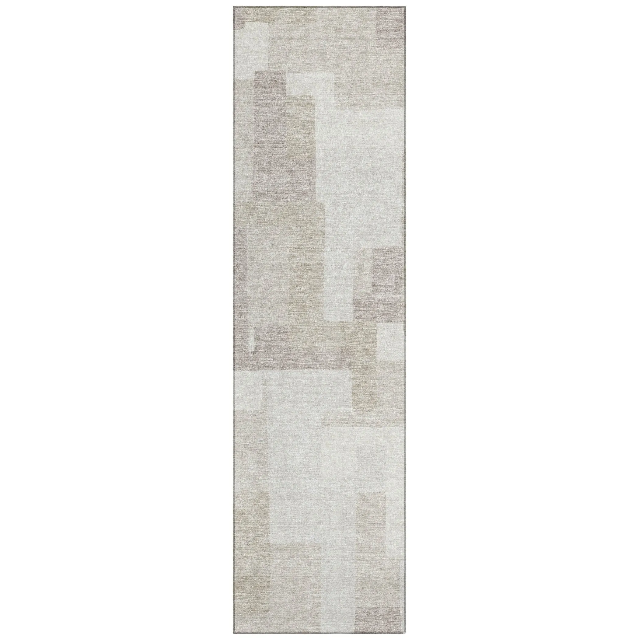 Machine Washable Indoor/ Outdoor Chantille Modern Blocks Rug