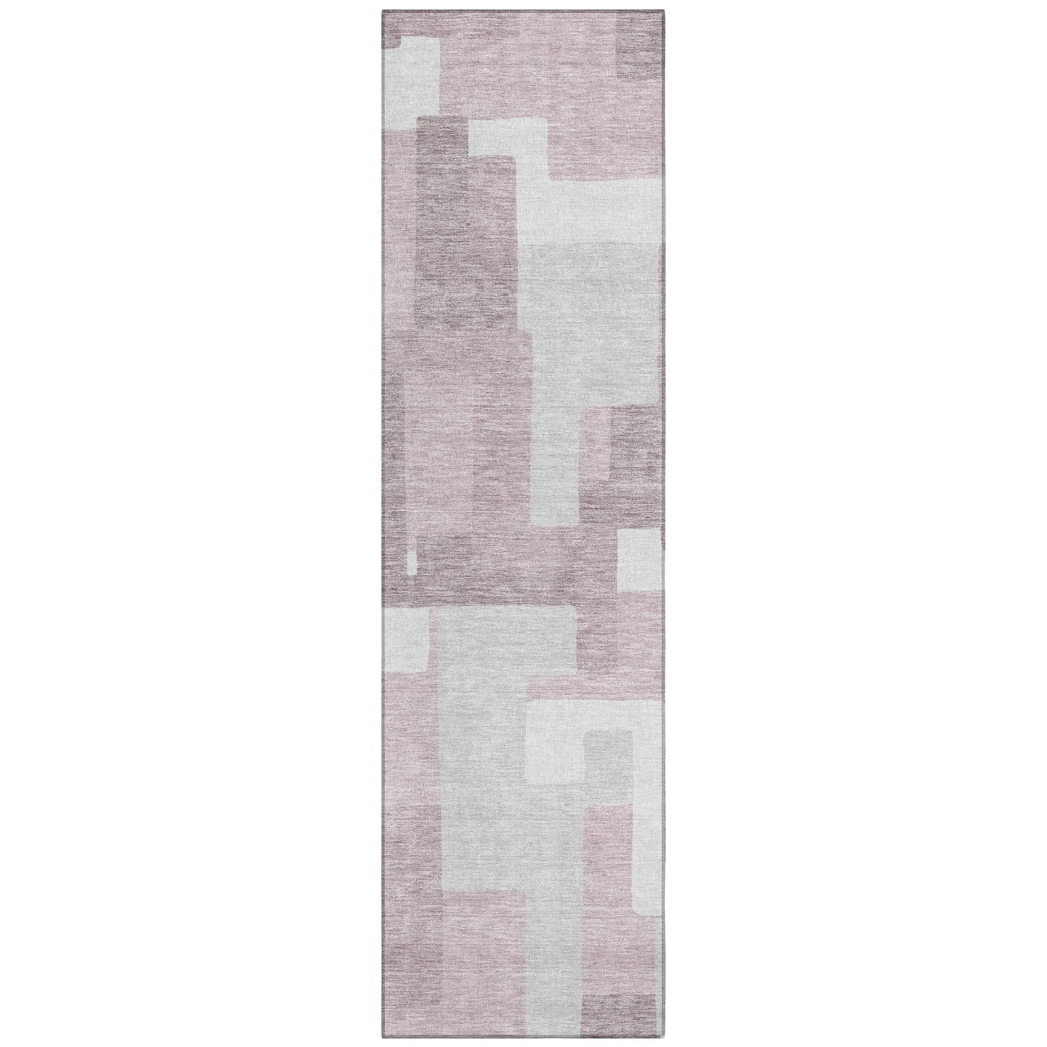 Machine Washable Indoor/ Outdoor Chantille Modern Blocks Rug