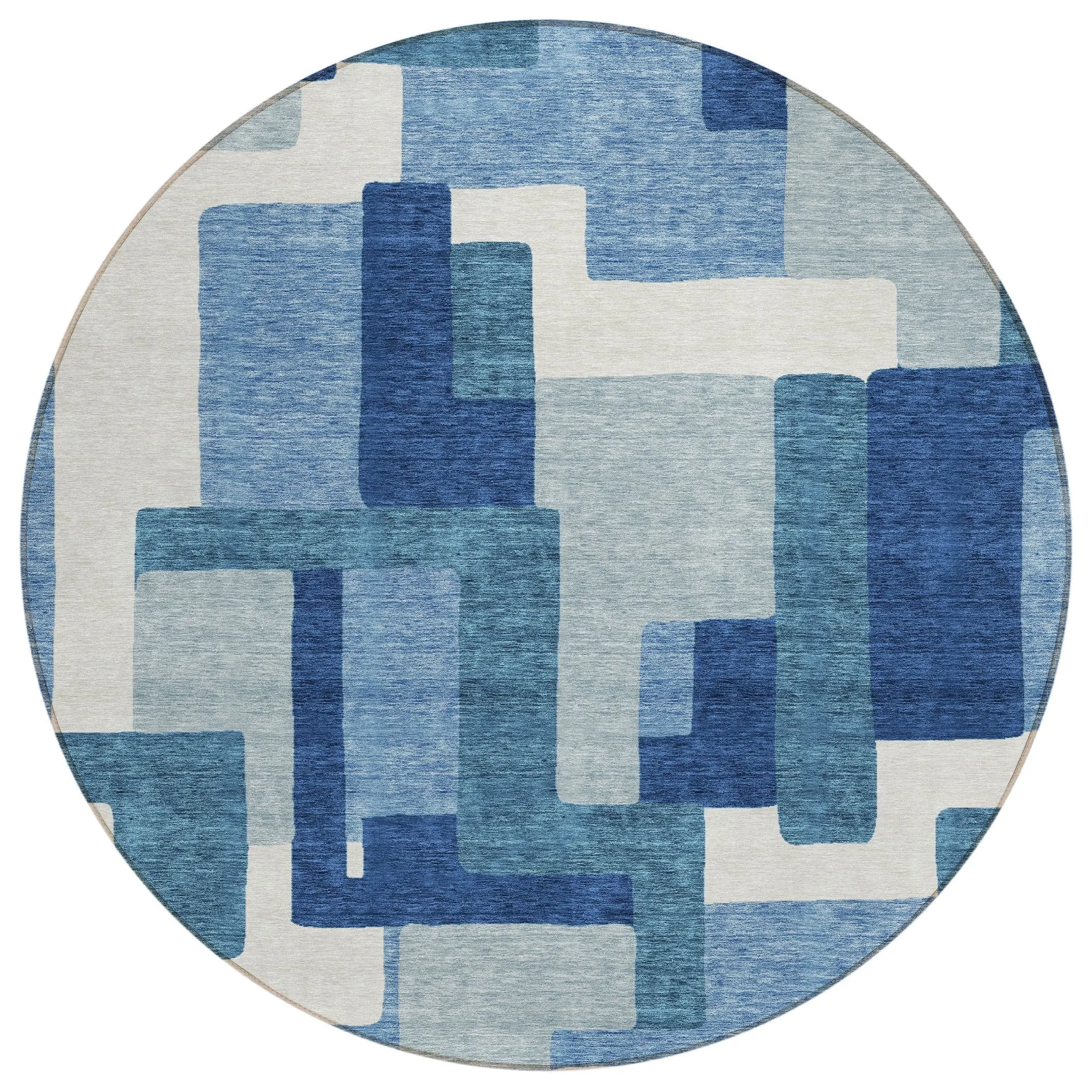 Machine Washable Indoor/ Outdoor Chantille Modern Blocks Rug
