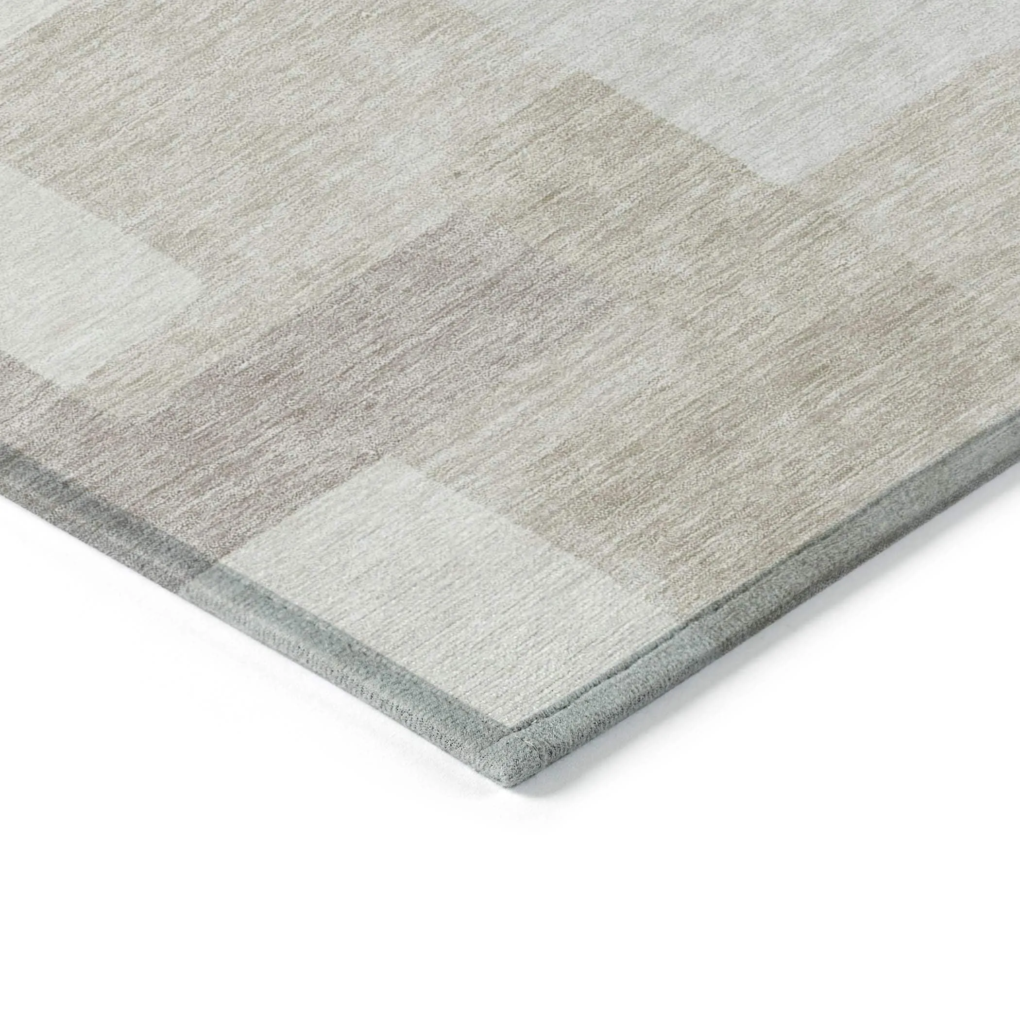 Machine Washable Indoor/ Outdoor Chantille Modern Blocks Rug