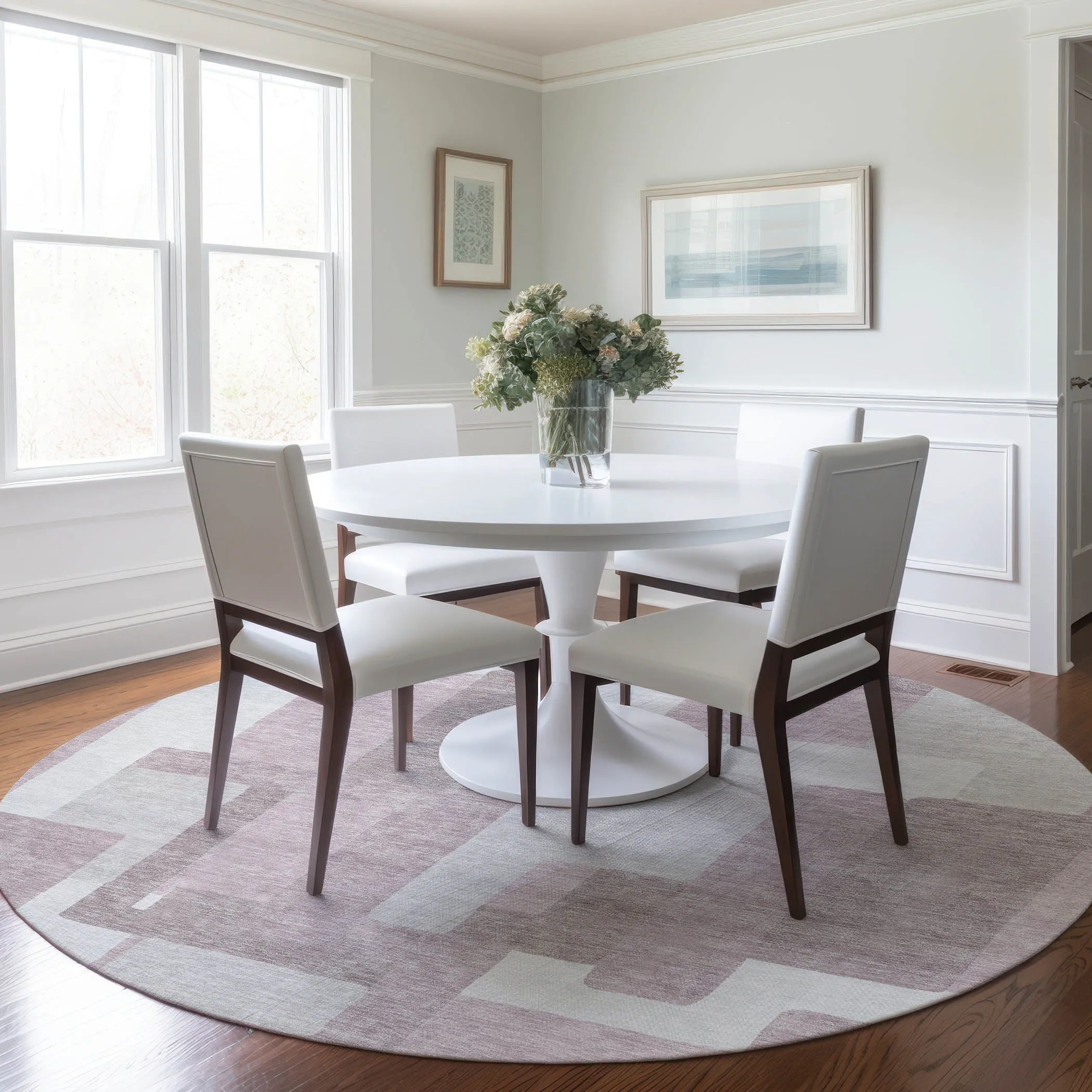 Machine Washable Indoor/ Outdoor Chantille Modern Blocks Rug