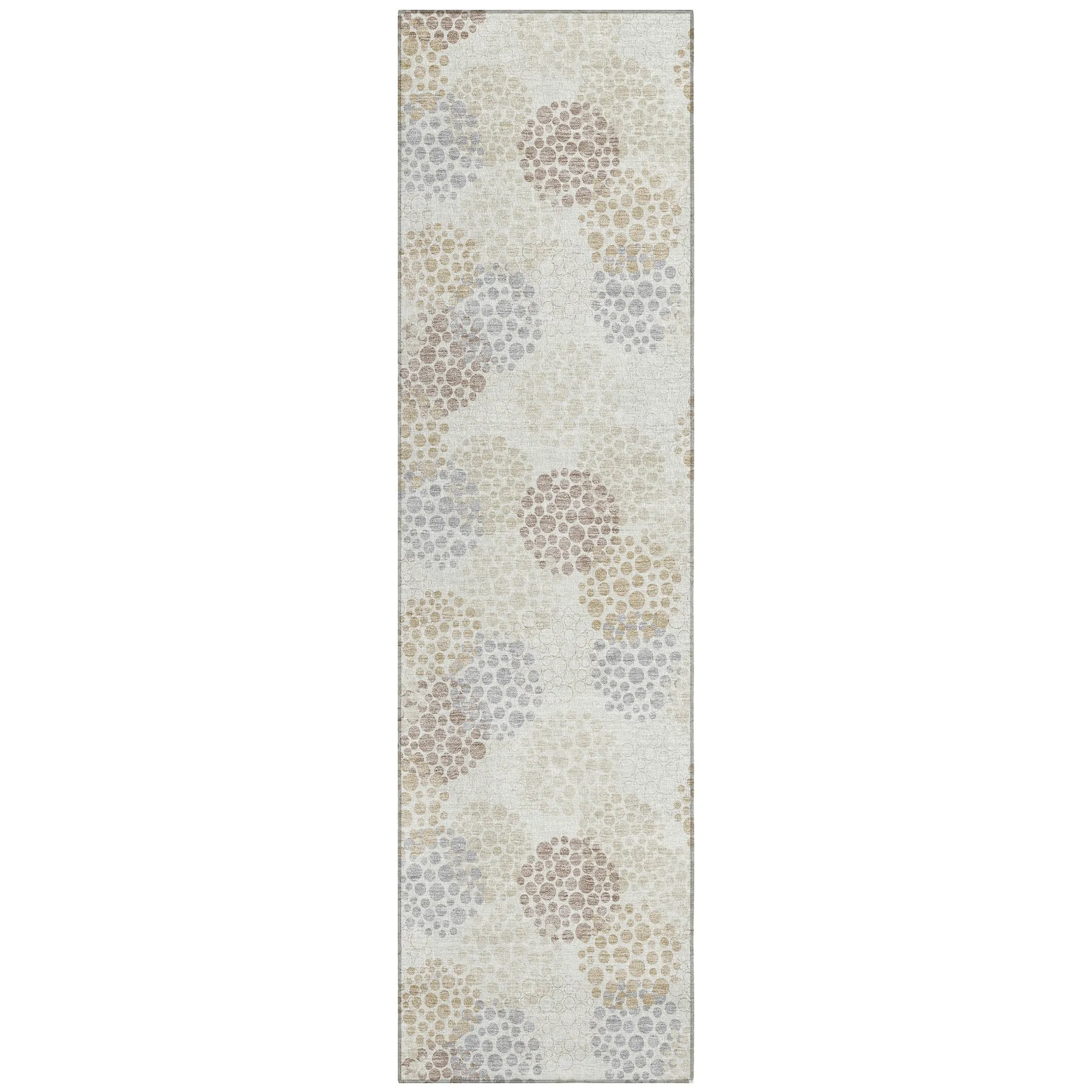 Machine Washable Indoor/ Outdoor Chantille Modern Bubbles Rug