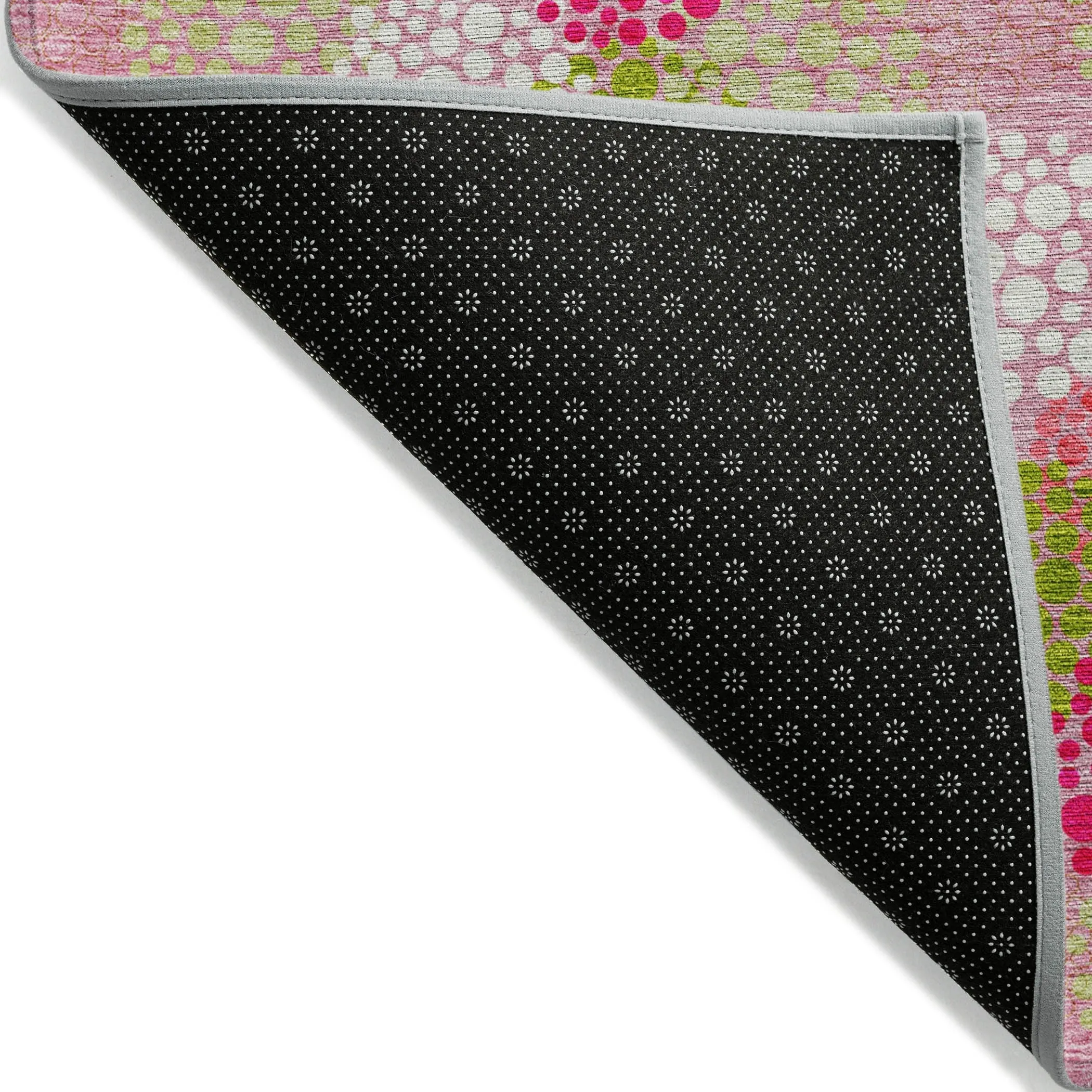 Machine Washable Indoor/ Outdoor Chantille Modern Bubbles Rug