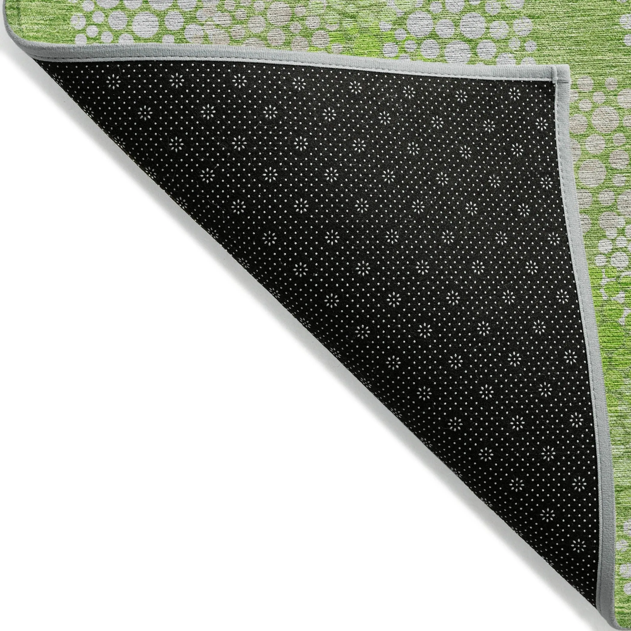 Machine Washable Indoor/ Outdoor Chantille Modern Bubbles Rug