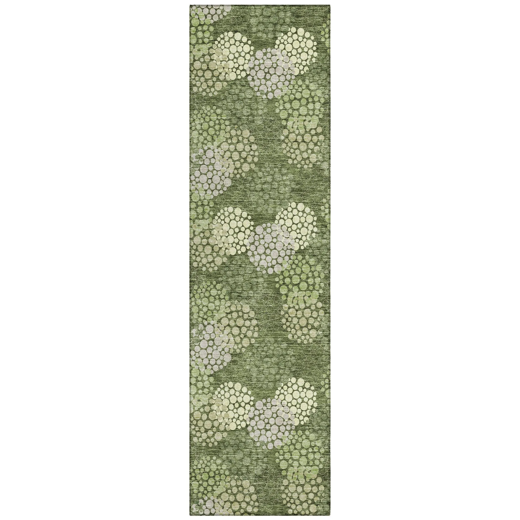 Machine Washable Indoor/ Outdoor Chantille Modern Bubbles Rug