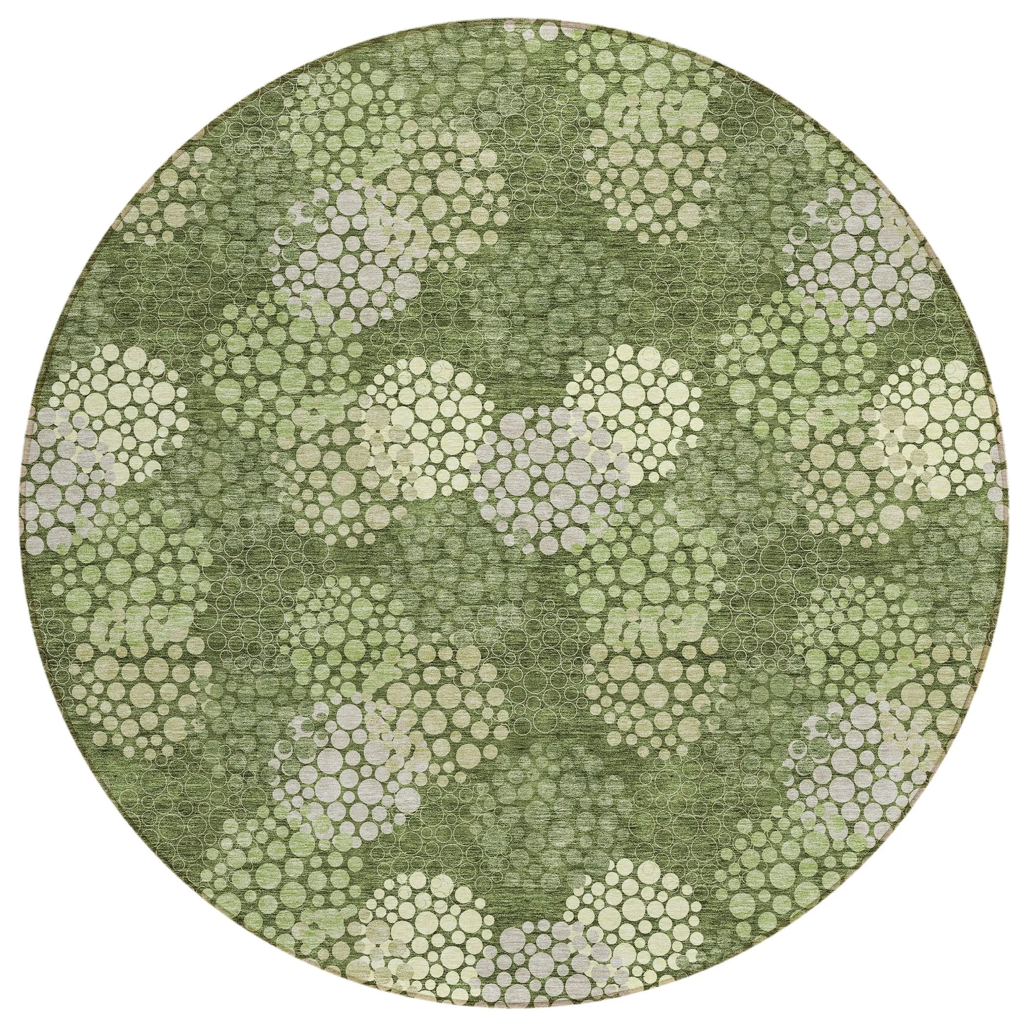 Machine Washable Indoor/ Outdoor Chantille Modern Bubbles Rug
